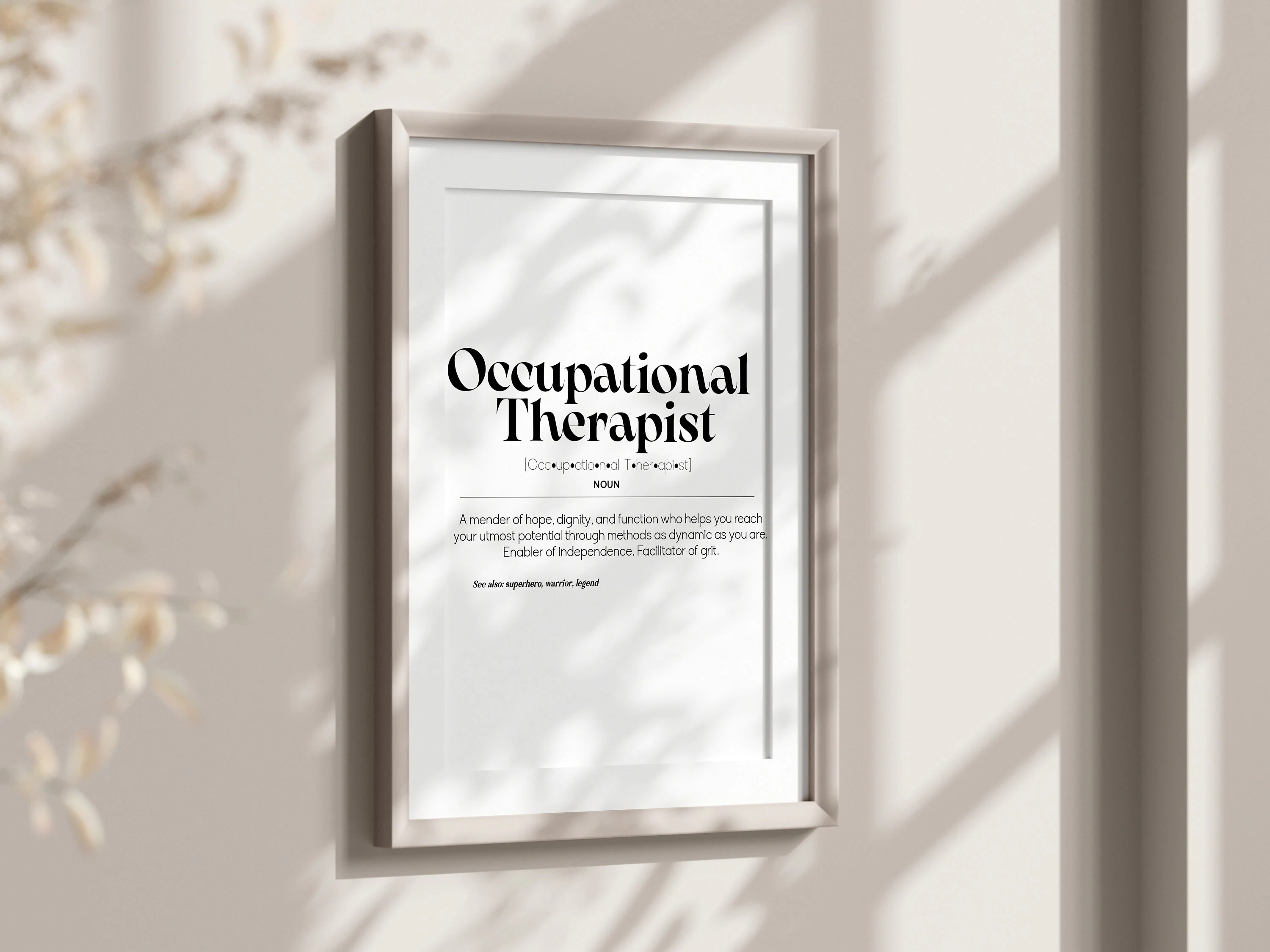 Occupational Therapist Definition Print, Graduation Gift (Digital Download) - image 3