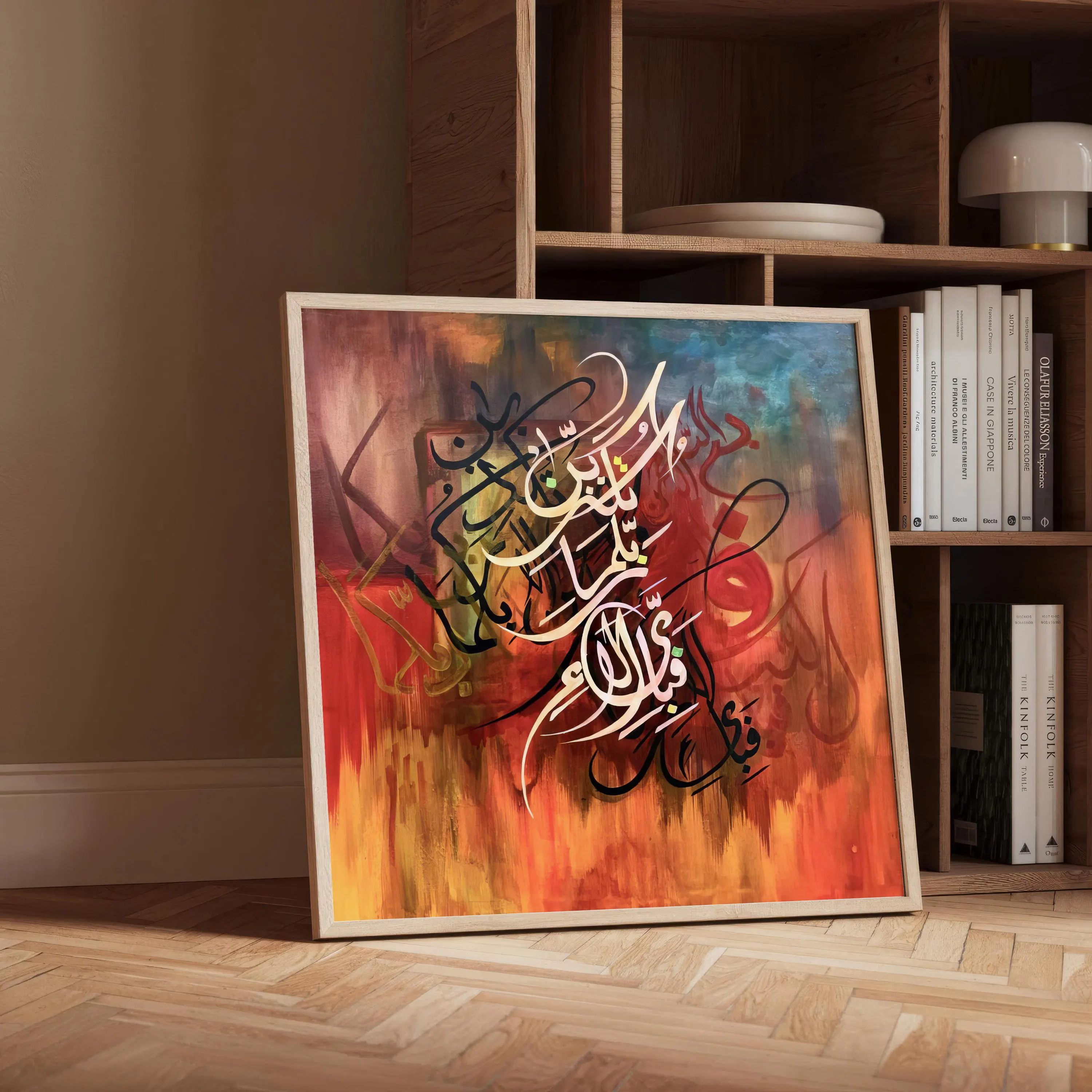 Elegant Islamic wall art featuring Surah Rehman in Arabic script.