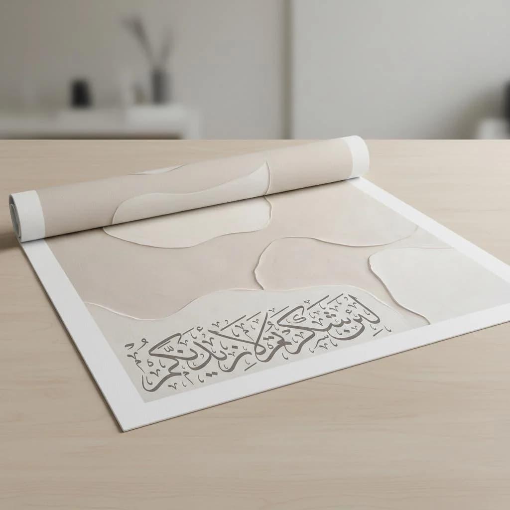Arabic Calligraphy Art, Textured Neutral Tones, Modern Islamic Decor - image 5