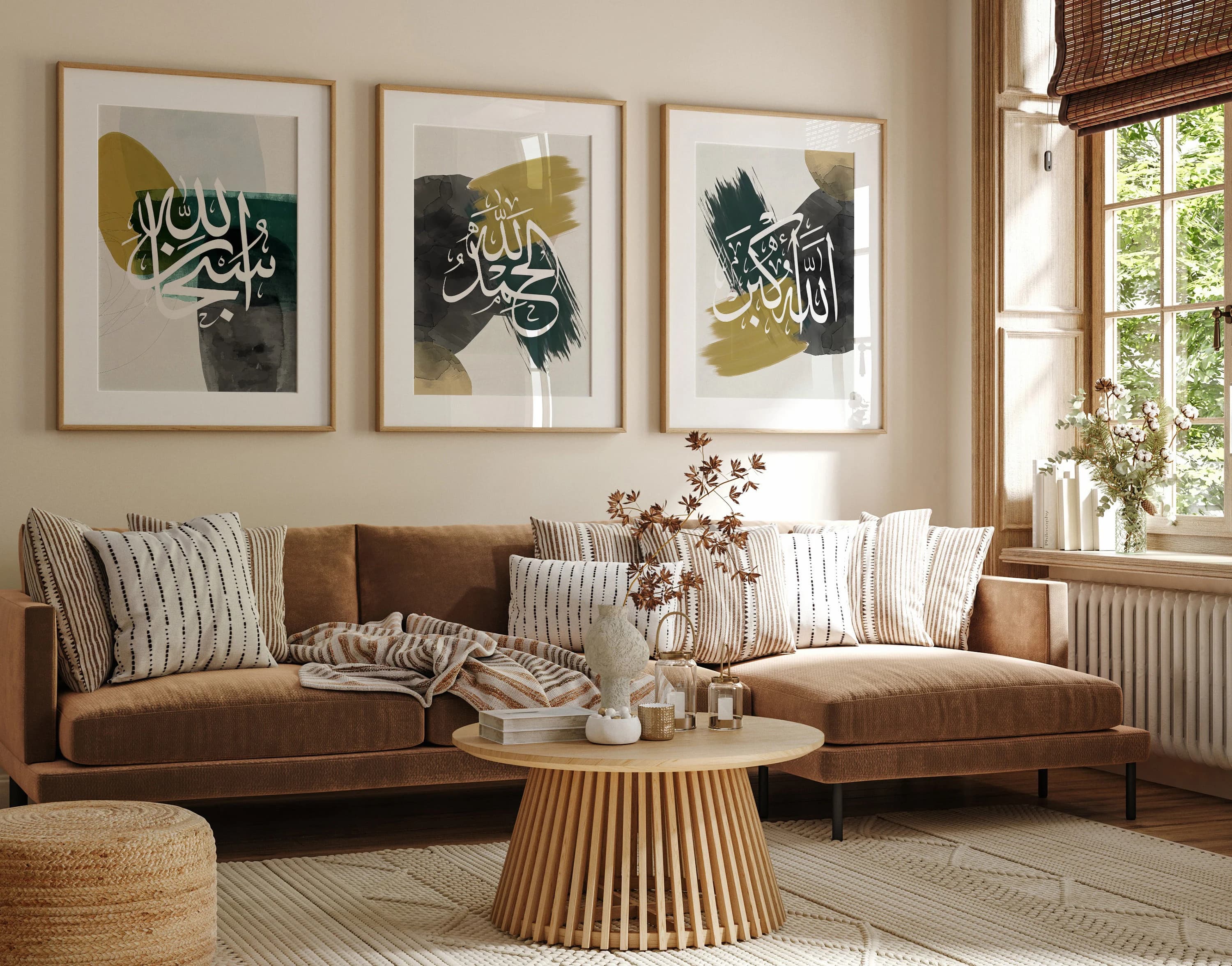 Abstract Shapes and Patterns in Boho Islamic Wall Art Design