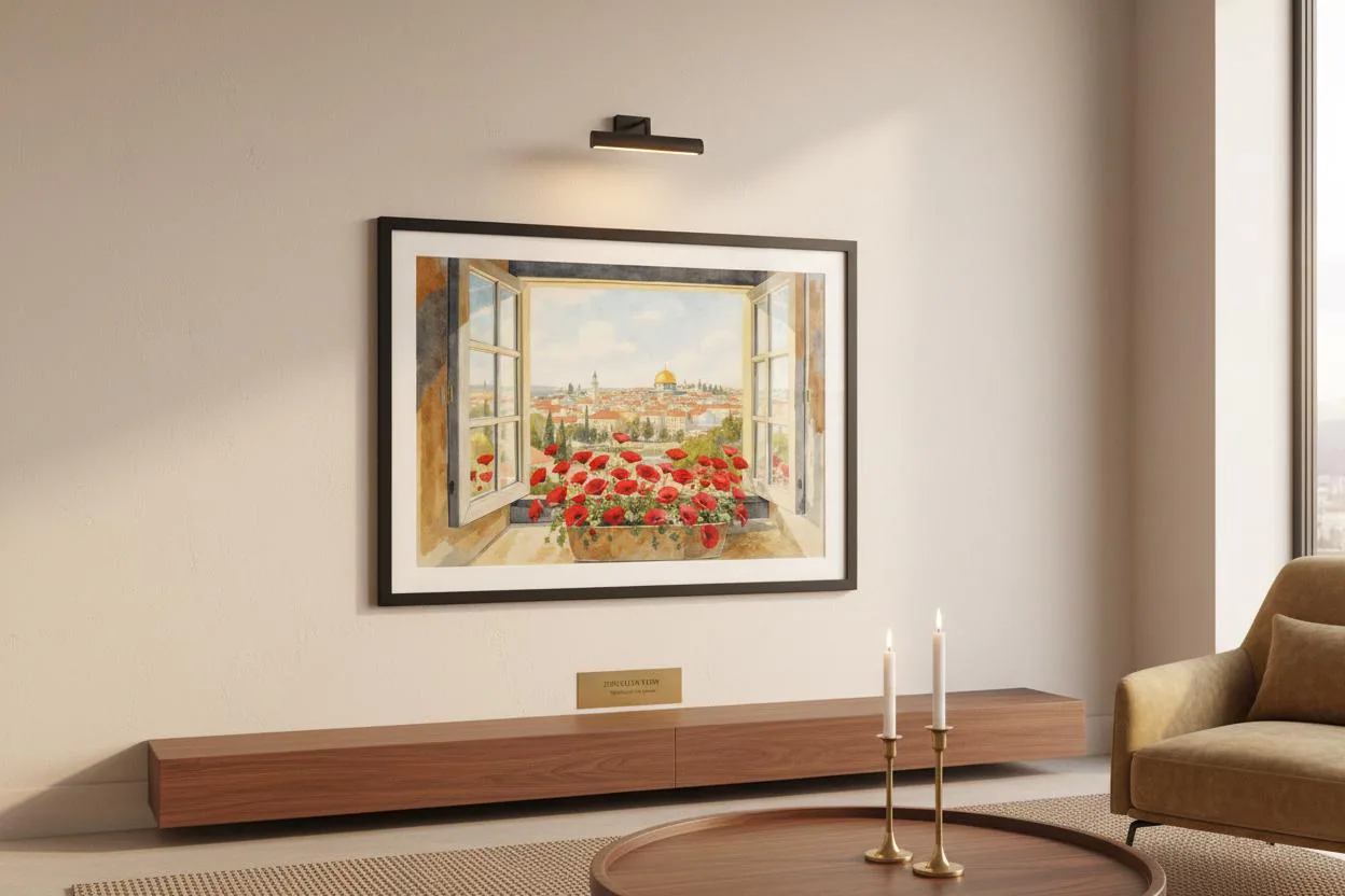 Dome of the Rock Canvas Print – Jerusalem Window View, Islamic Wall Art - image 3