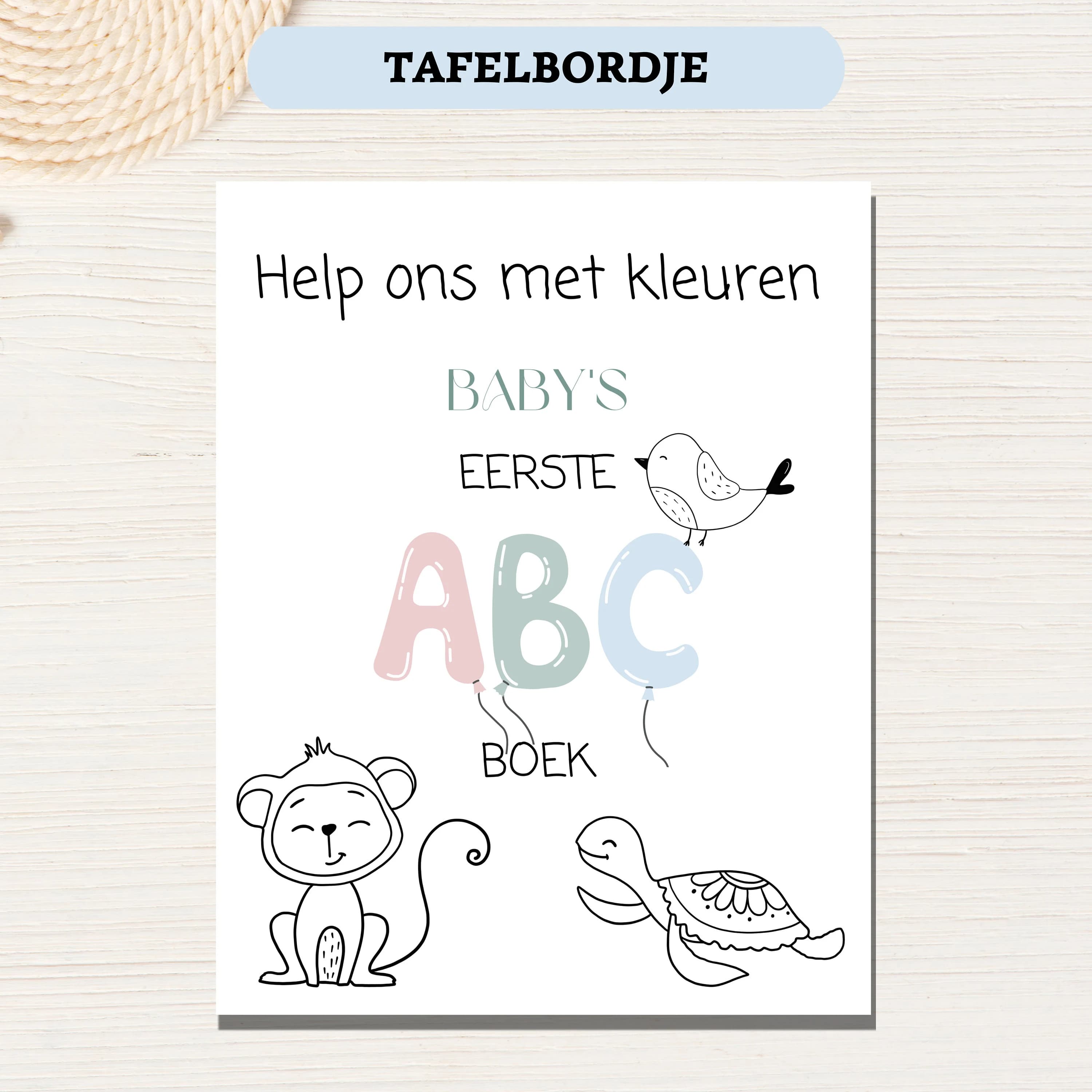 DUTCH ABC Coloring Book Baby Shower Game | Guest Book | Gender Neutral Baby Shower Activity | Printable Pages | Baby Shower Craft Table - image 3