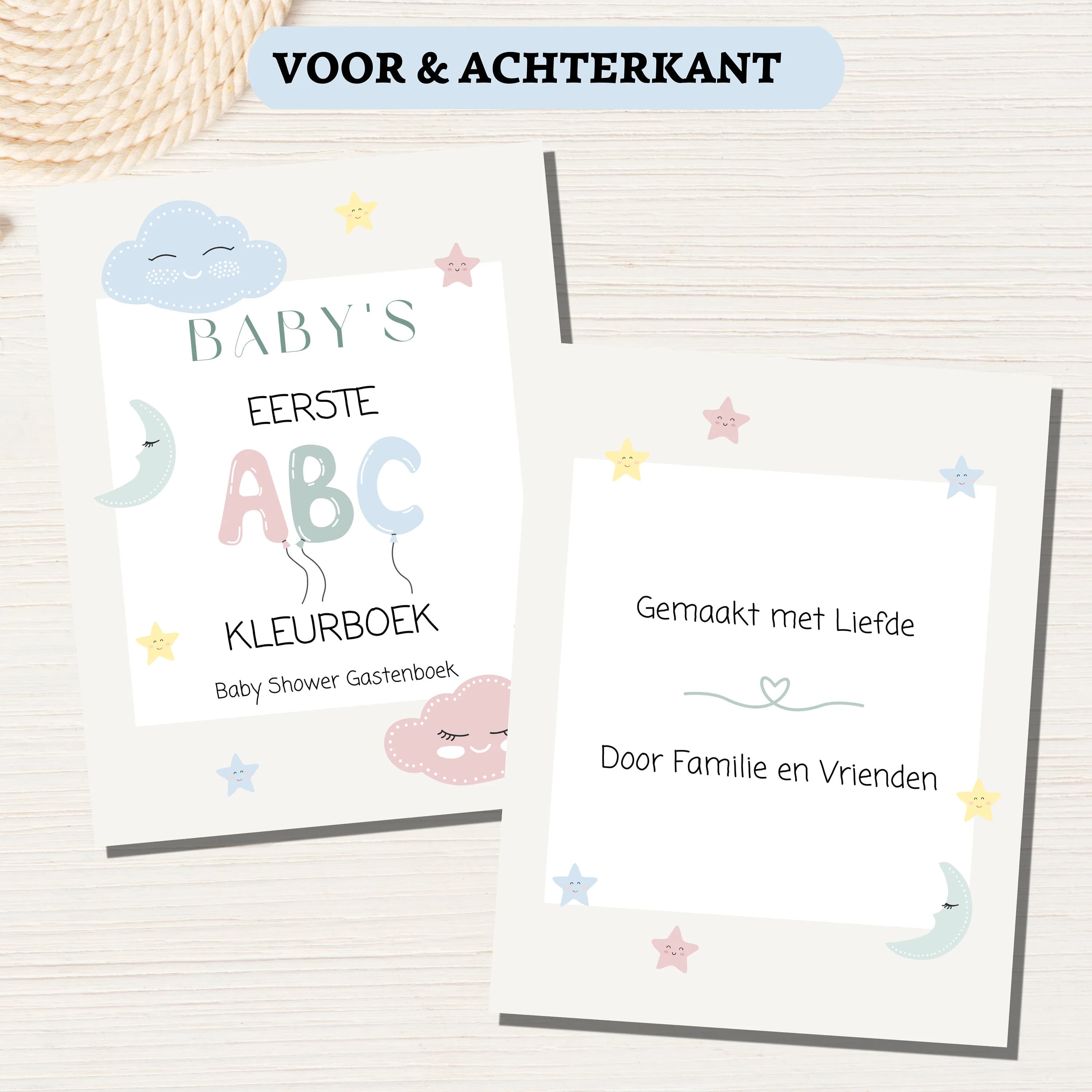 DUTCH ABC Coloring Book Baby Shower Game | Guest Book | Gender Neutral Baby Shower Activity | Printable Pages | Baby Shower Craft Table - image 4