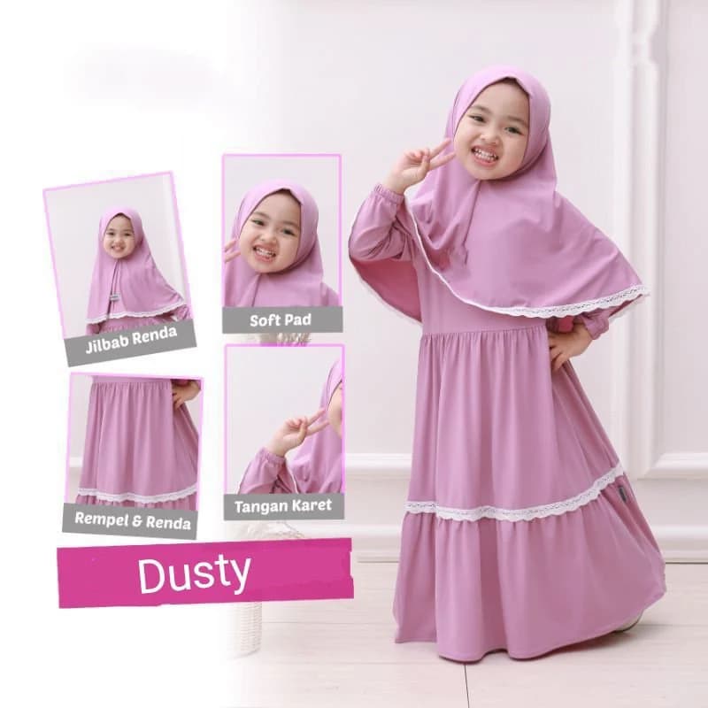 Premium matt Jersey Gamis Set Hijab, Muslim T Shirt, Funny Baby girl shirt, Baby shirt, Baby Gift, Baby New Born Gift, Moslem Clothing FD85 - image 2