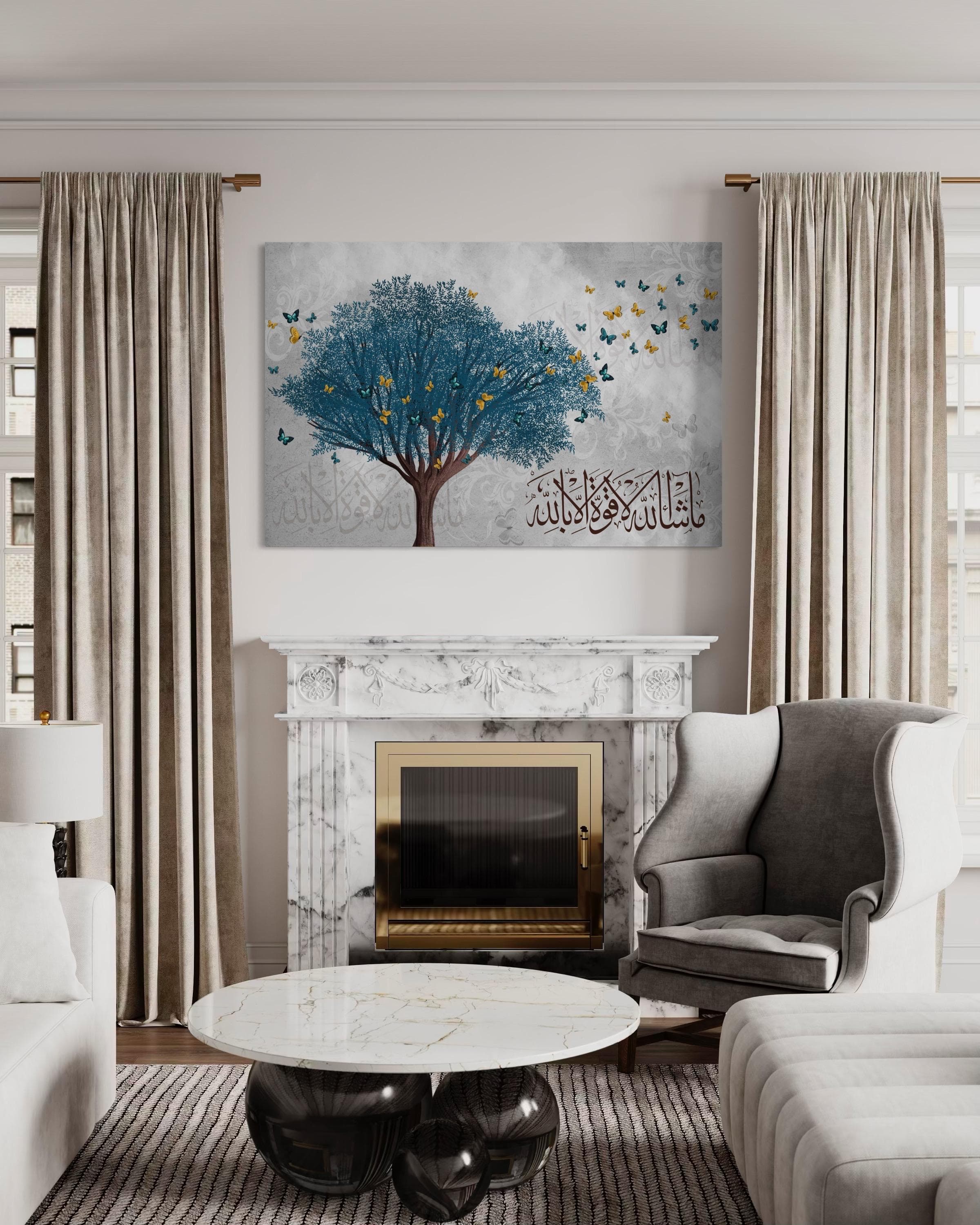 Islamic Calligraphy Tree with Butterflies Canvas Print - image 4