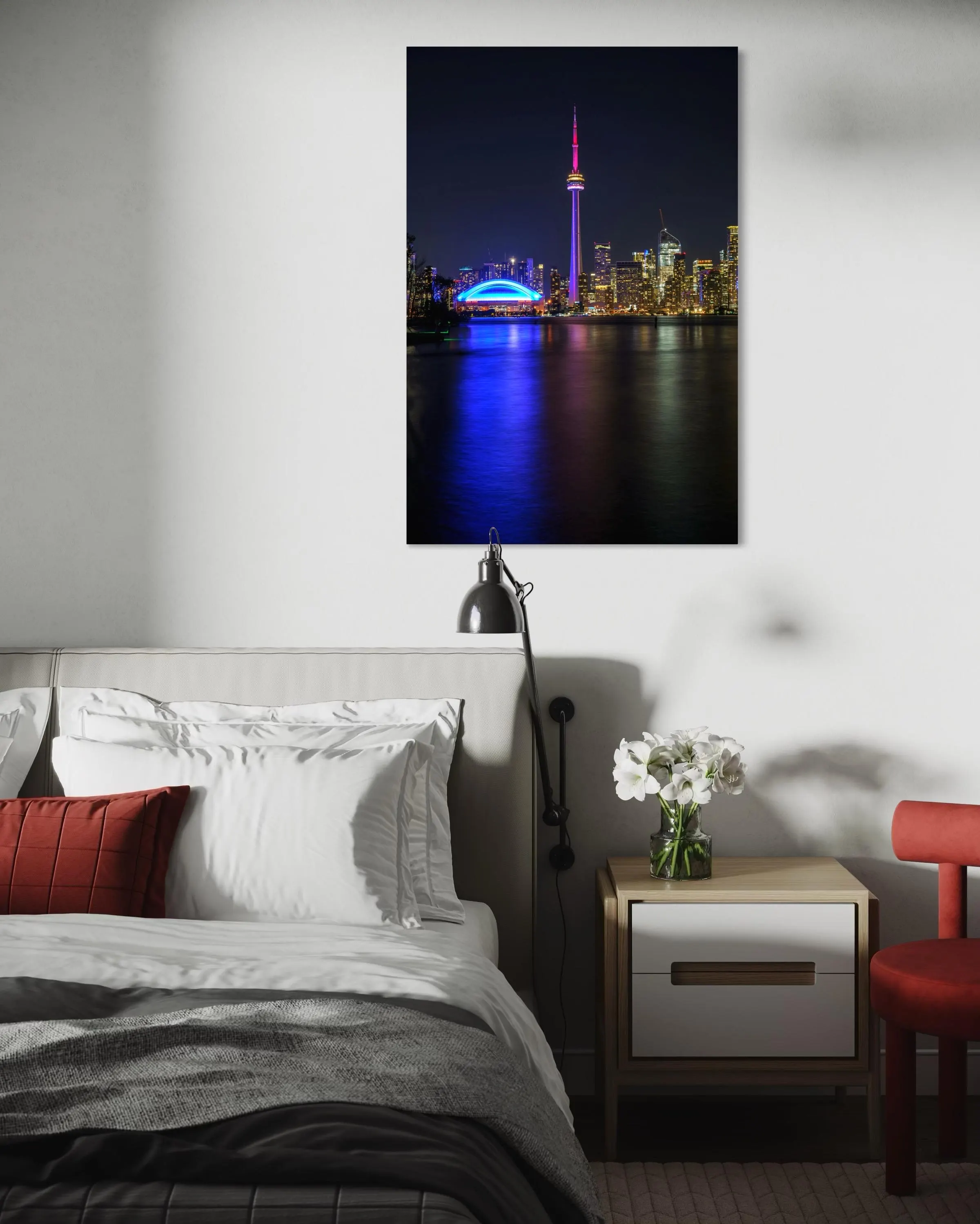 CN Tower Toronto Night Skyline Wall Art | Modern Cityscape Canvas Print - image 3