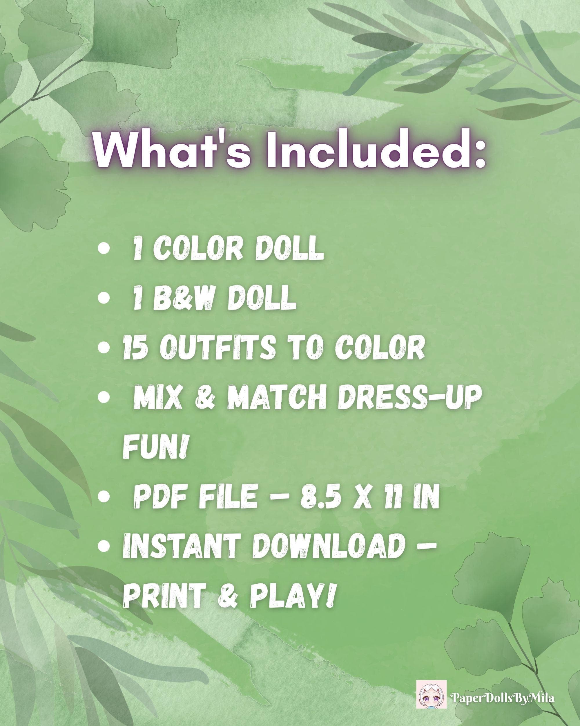Printable Muslim Paper Doll for Kids Ages 7-12. Cut, Color, Dress up and Play - image 2