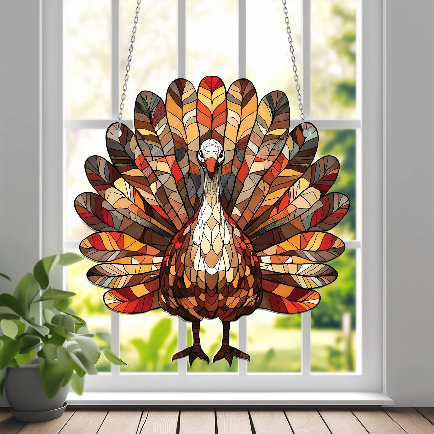 Thanksgiving Turkey Acrylic Window Hanging: Fall Decor - image 4