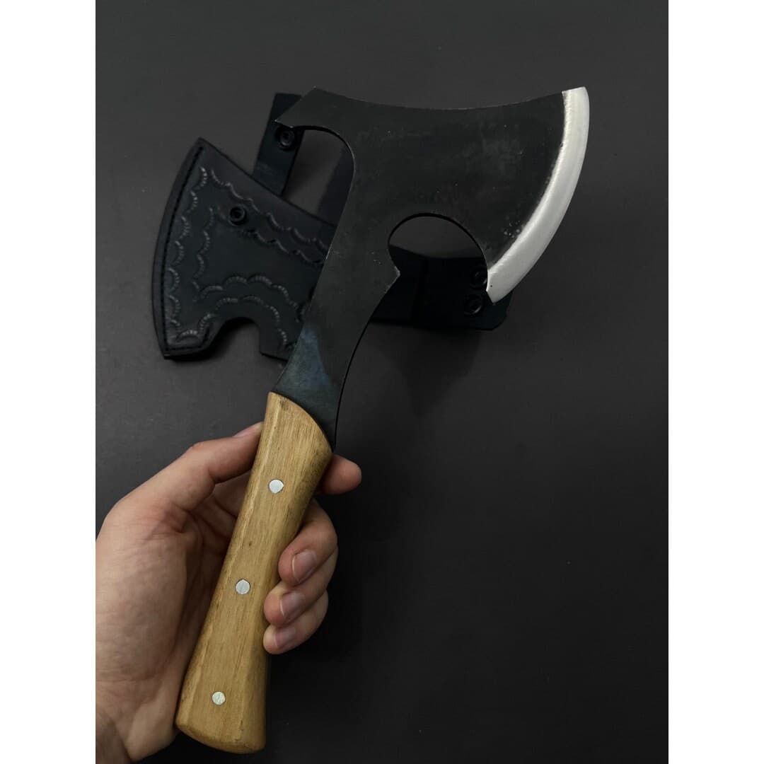 Handmade Camping Hatchet: Custom Carbon Steel Bearded Groomsmen Axe Gift - image 3
