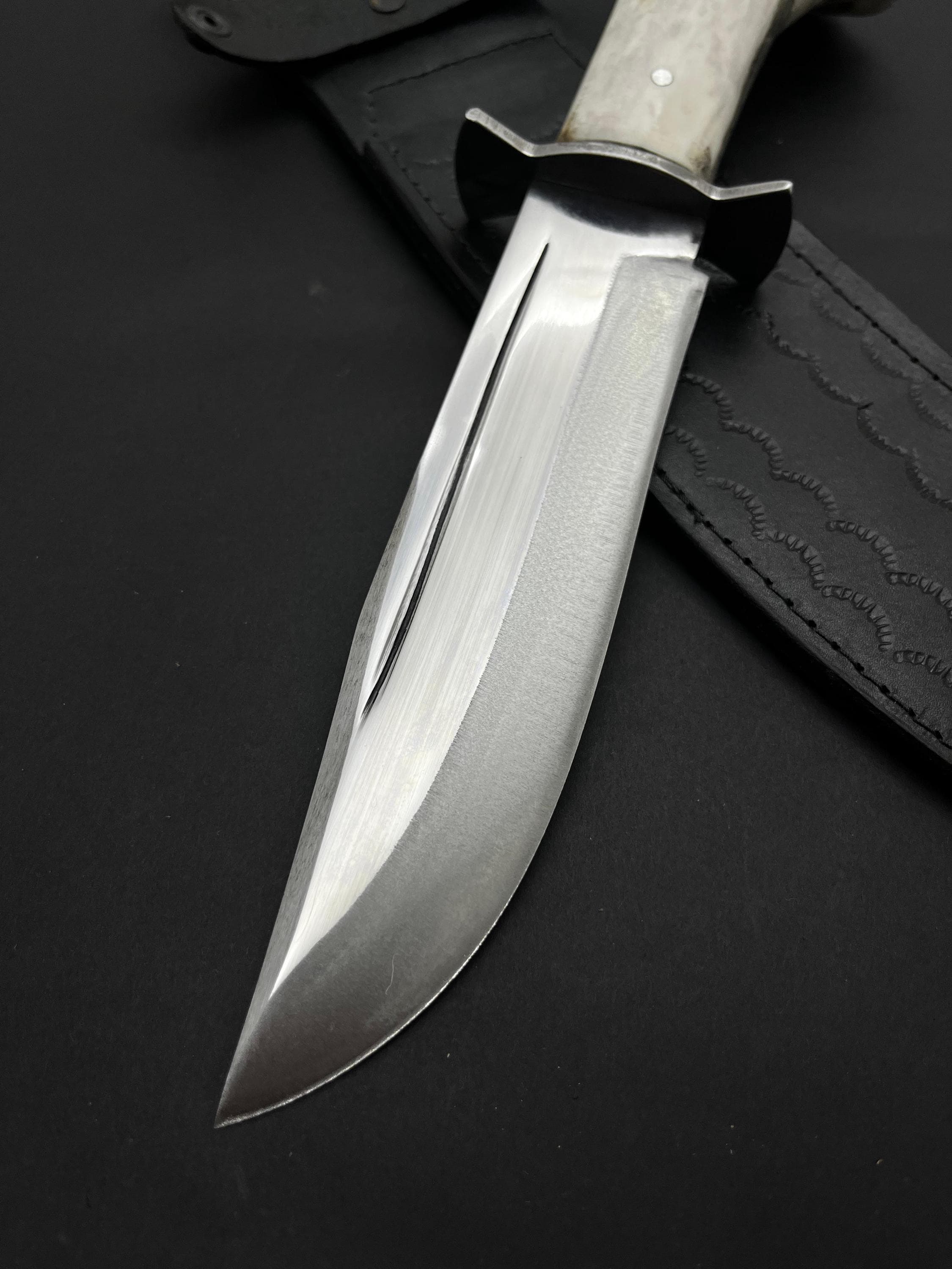 Personalized Forged Bowie Knife: Deer Horn Handle Custom Unique Valentine Gift - image 4
