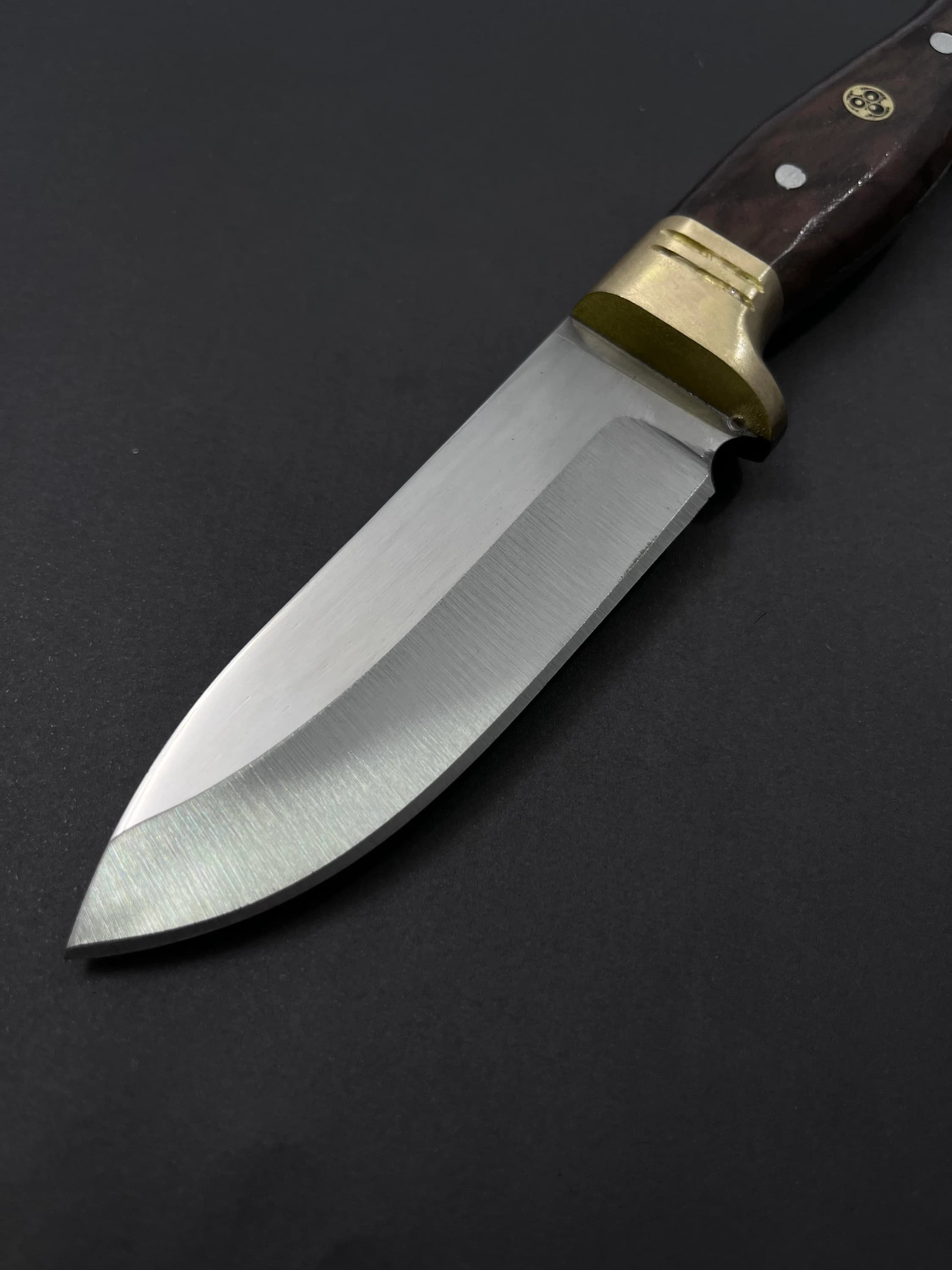 Personalized Hunting Knife: Handmade Full Tang Bushcraft Knife, Engraved Wood Handle - image 4