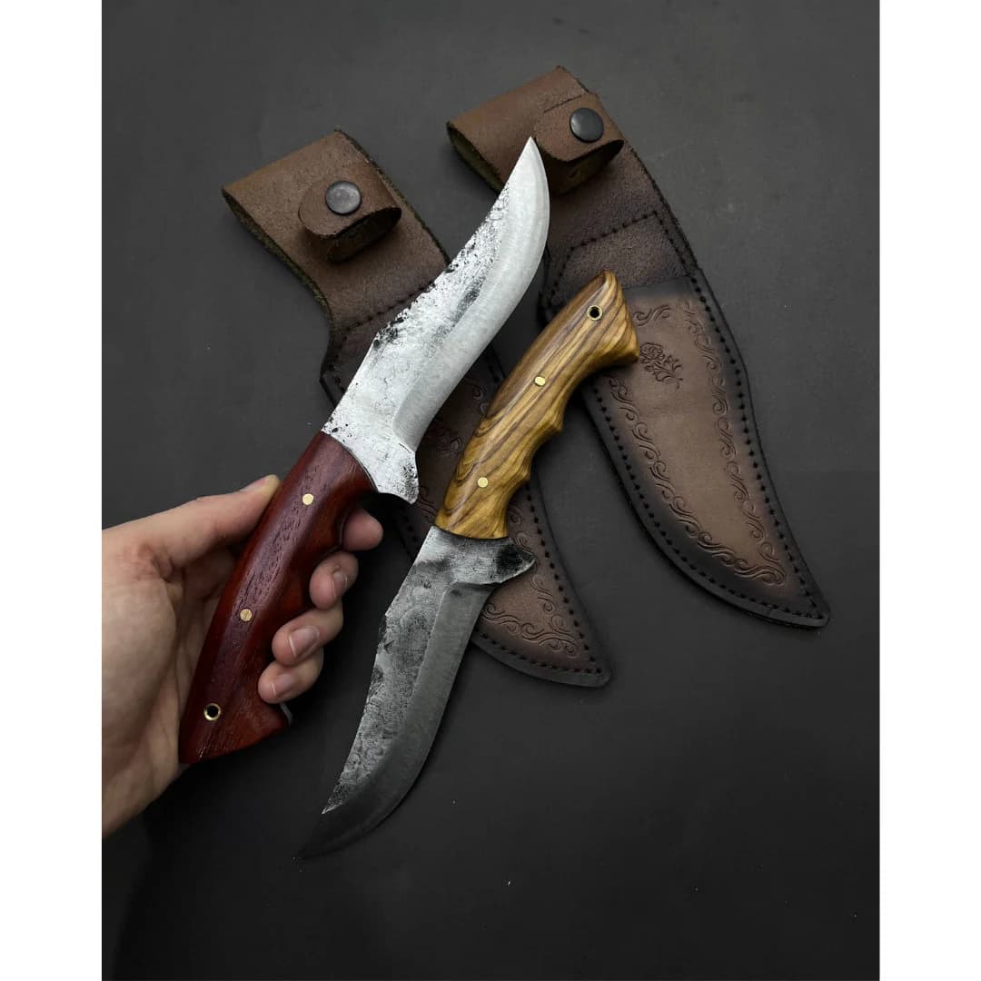 Hand Forged Bushcraft Knife: 10.7" Personalized Hunting Knife, Engraved Gift