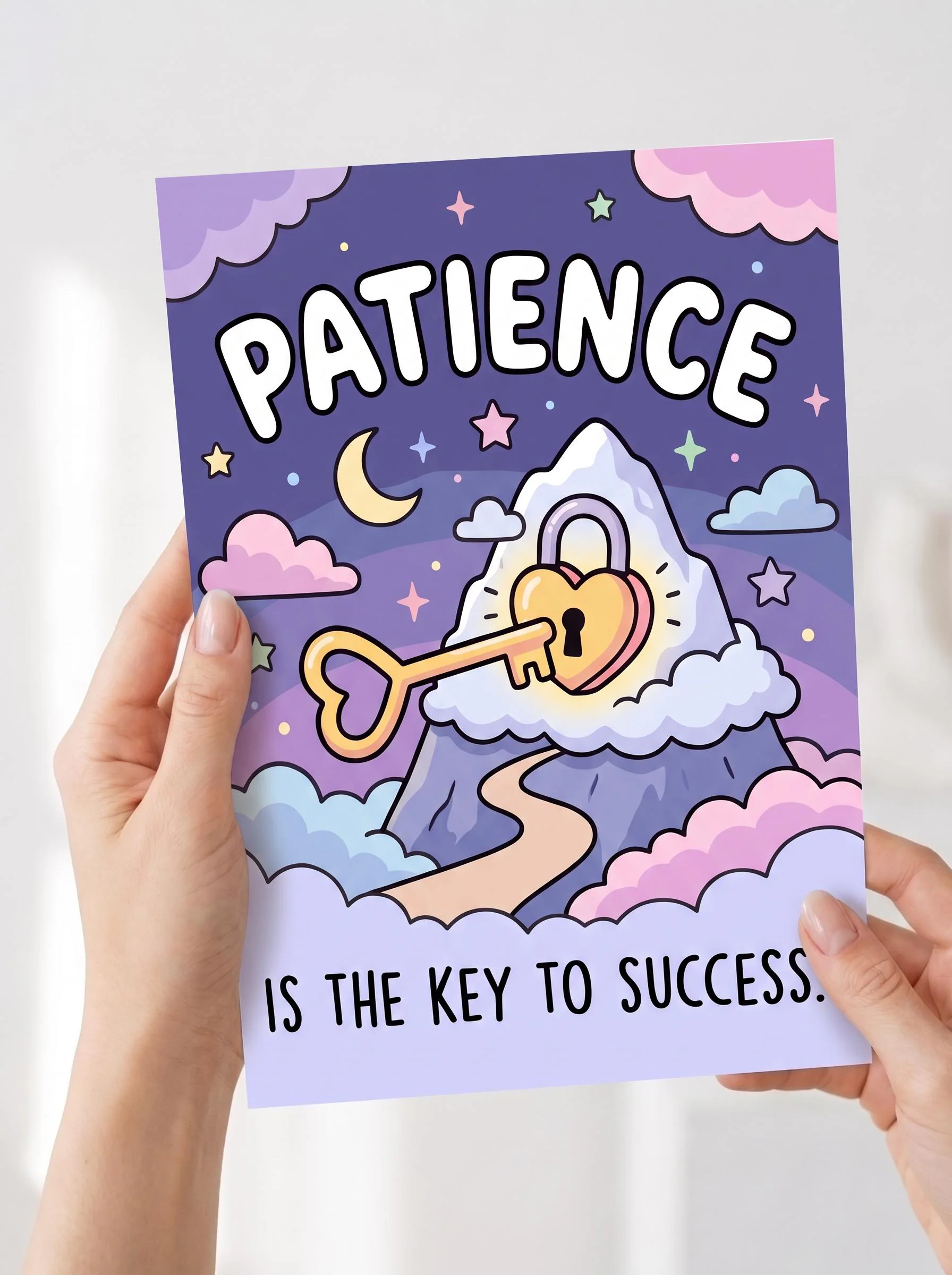 Patience Is the Key Poster, Islamic Sabr Wall Art, Motivational Muslim Print (Pastel Dorm Decor) - image 5
