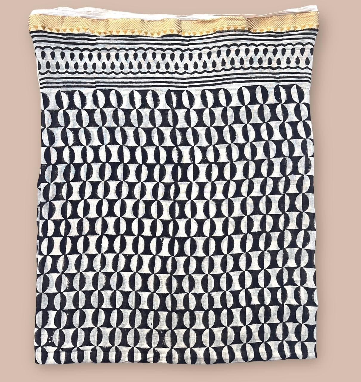 Hand Block Printed Cotton Sarong, Vegetable Dye Beach Wrap - image 3