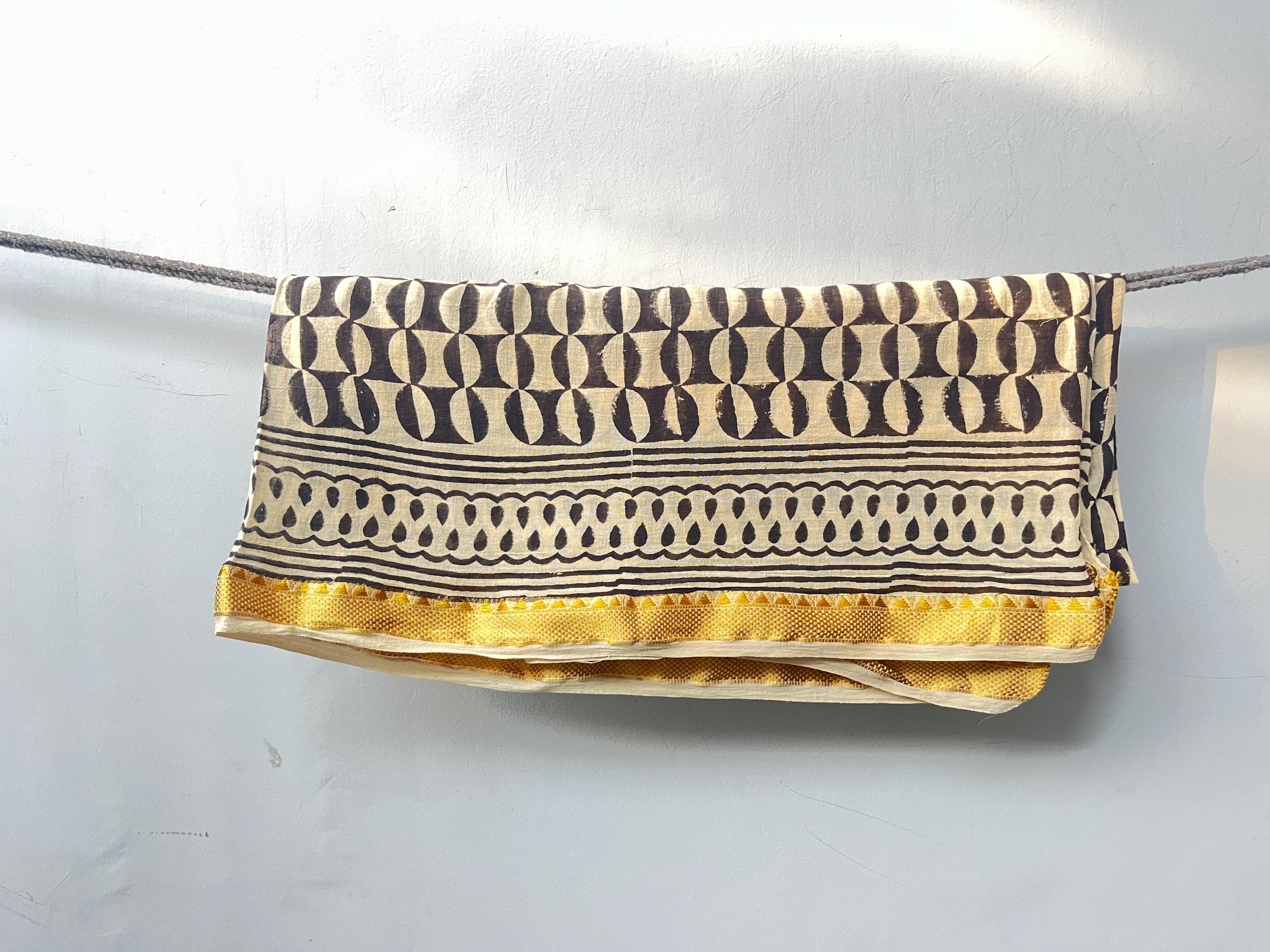 Hand Block Printed Cotton Sarong, Vegetable Dye Beach Wrap - image 5