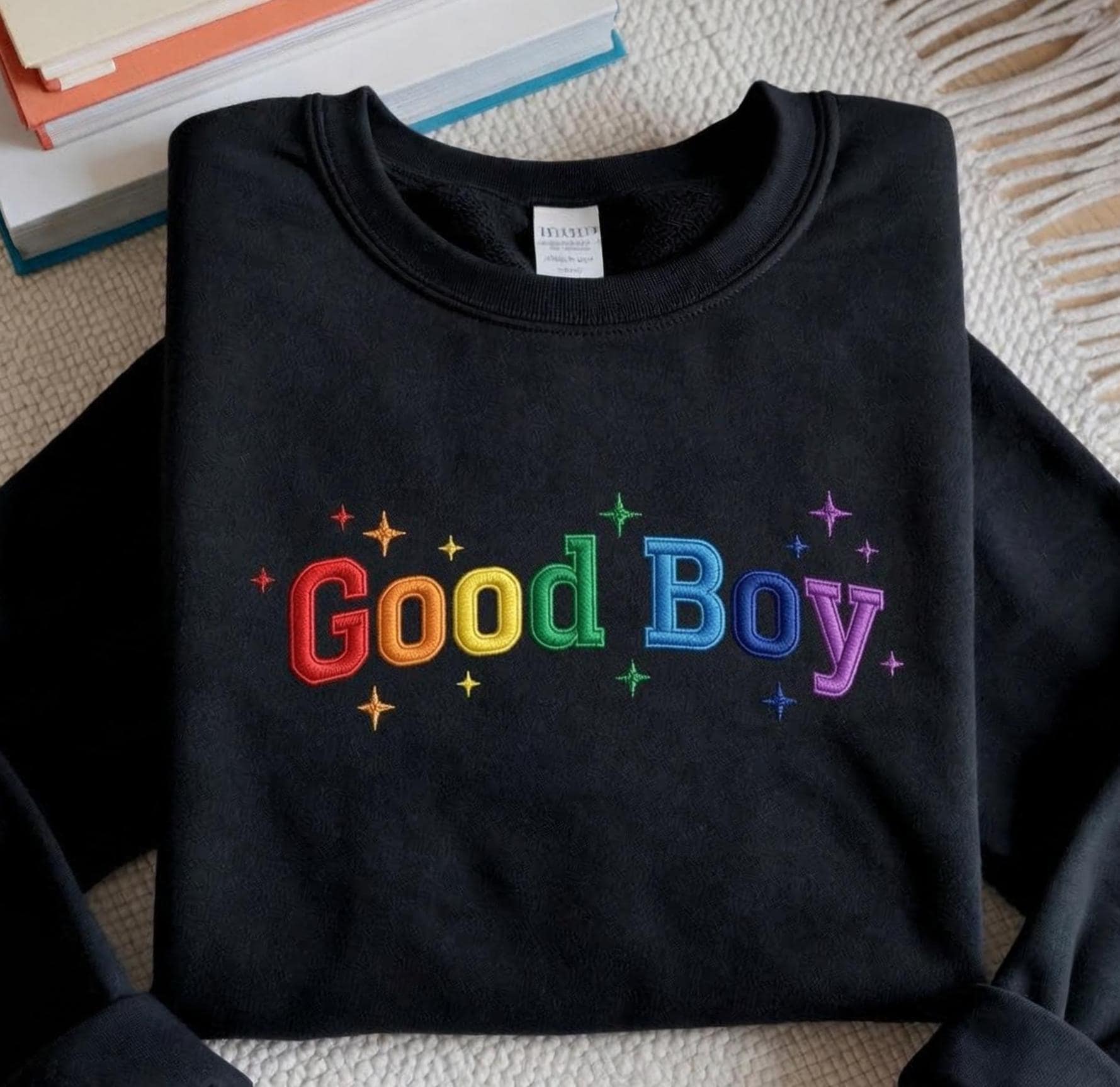 Embroidered Good Boy Corduroy Sweatshirt/ shirt - image 3