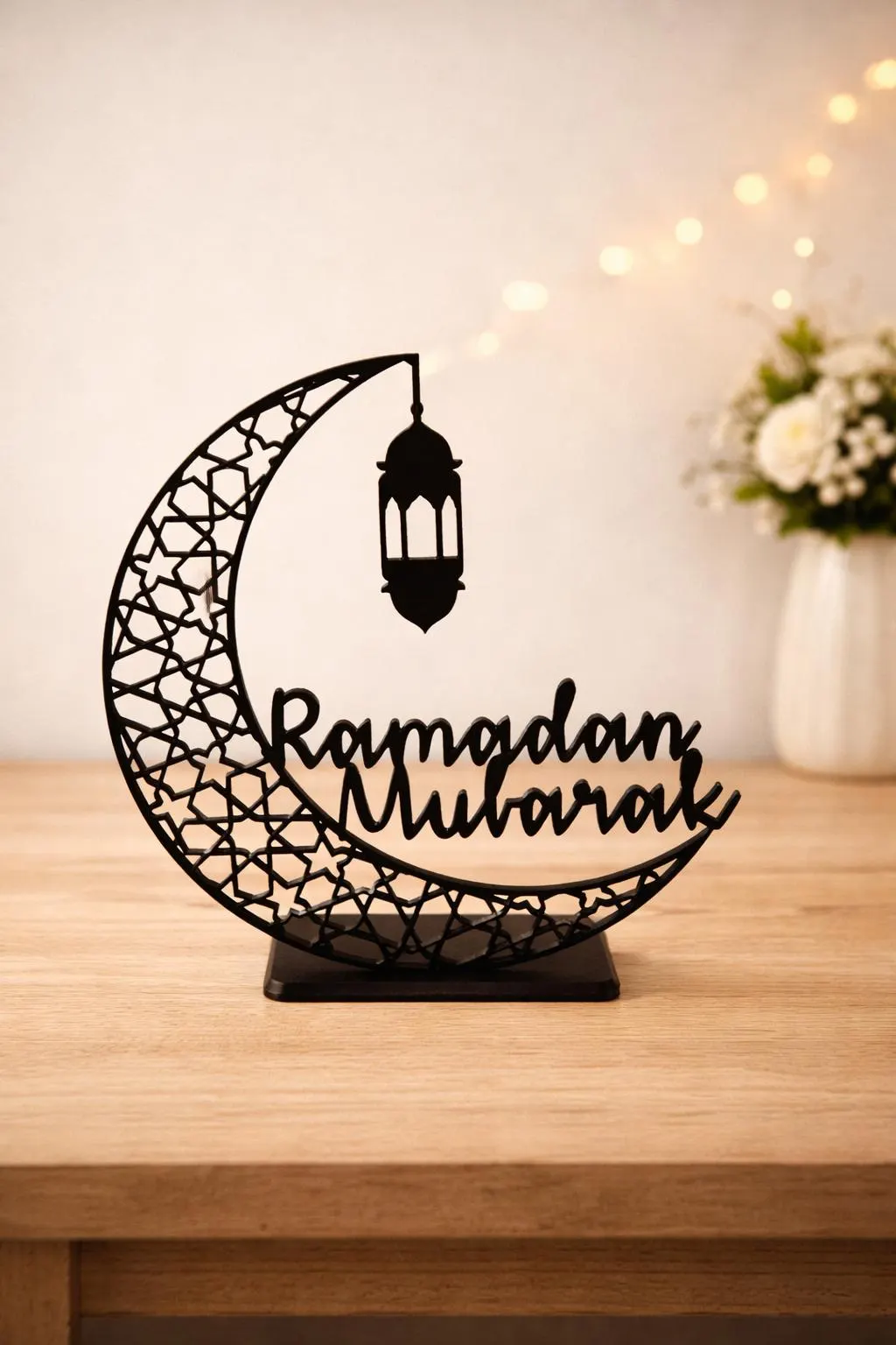 Ramadan Mubarak Table Decoration | Islamic Crescent Moon Centerpiece | Eid Ramadan Decor | 3D Printed Ramadan Gift | Muslim Home Decor - image 3