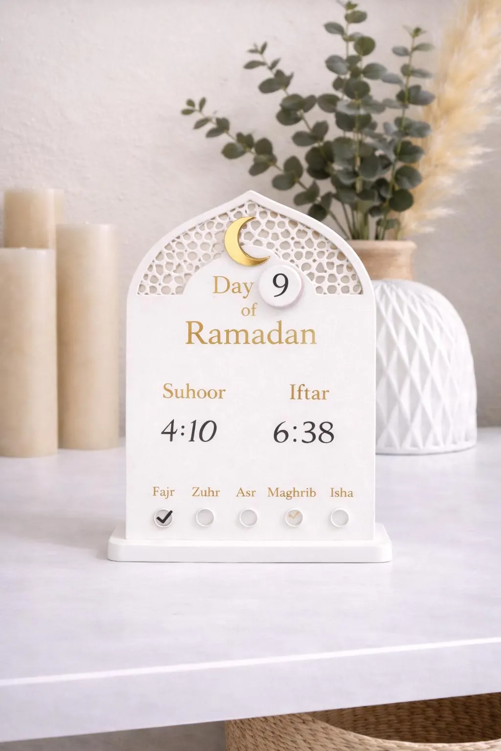 Ramadan Day and Prayer Tracker | Ramadan Decor | Reusable Islamic Home Décor with Magnetic Prayer Markers - image 4