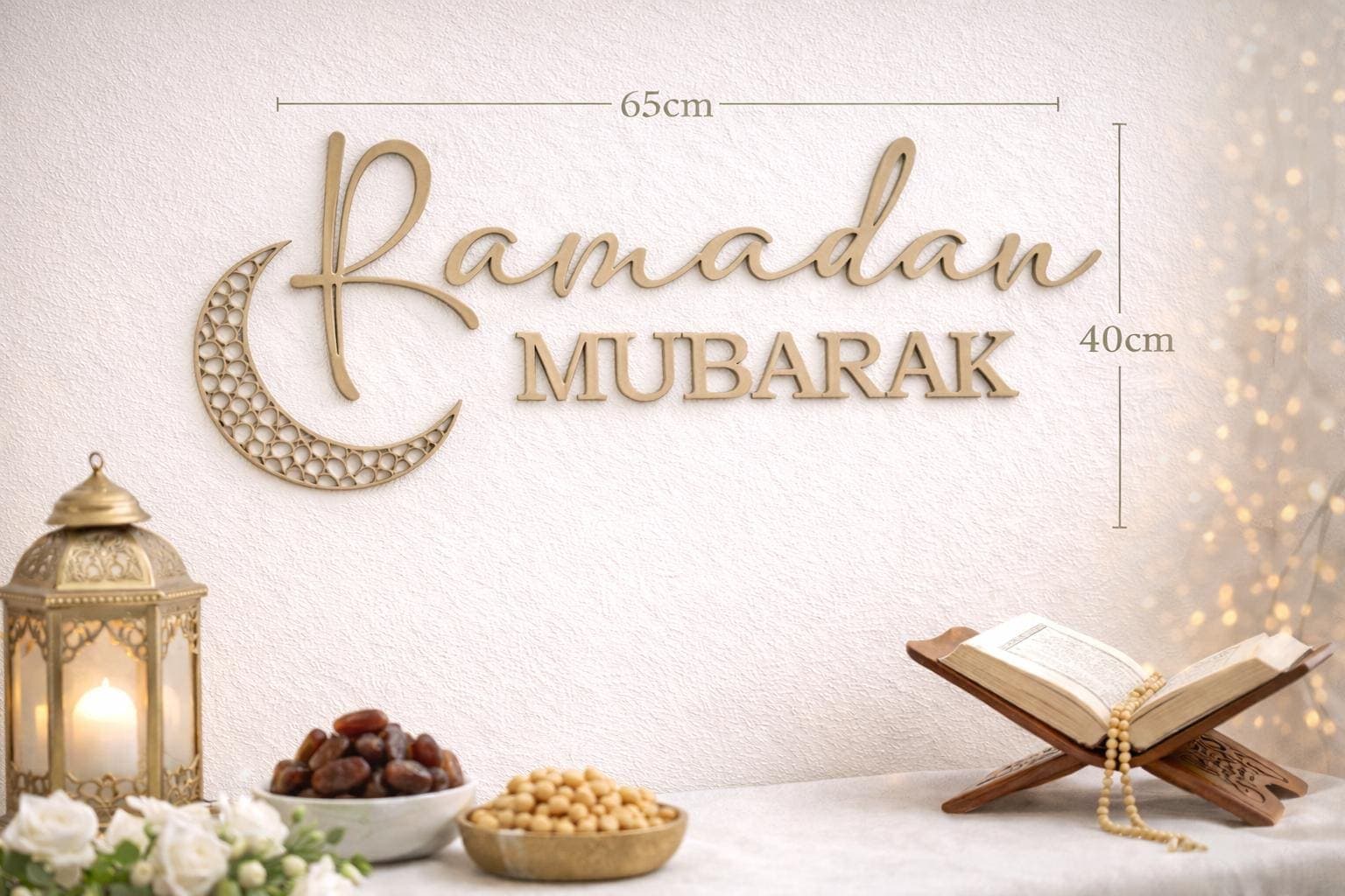 Ramadan Mubarak Wall Sign | 3D Islamic Wall Decor | Ramadan Home Decor | Eid Decoration - image 5