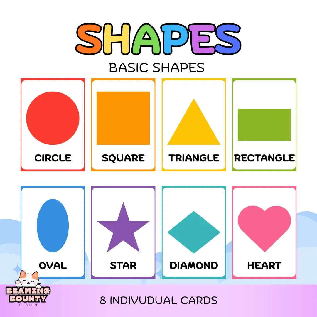 Printable Shapes Flashcards for Kids | 32 Basic & Advanced Shape Cards | Real Life Shape Examples | Preschool Learning | PDF PNG - image 3