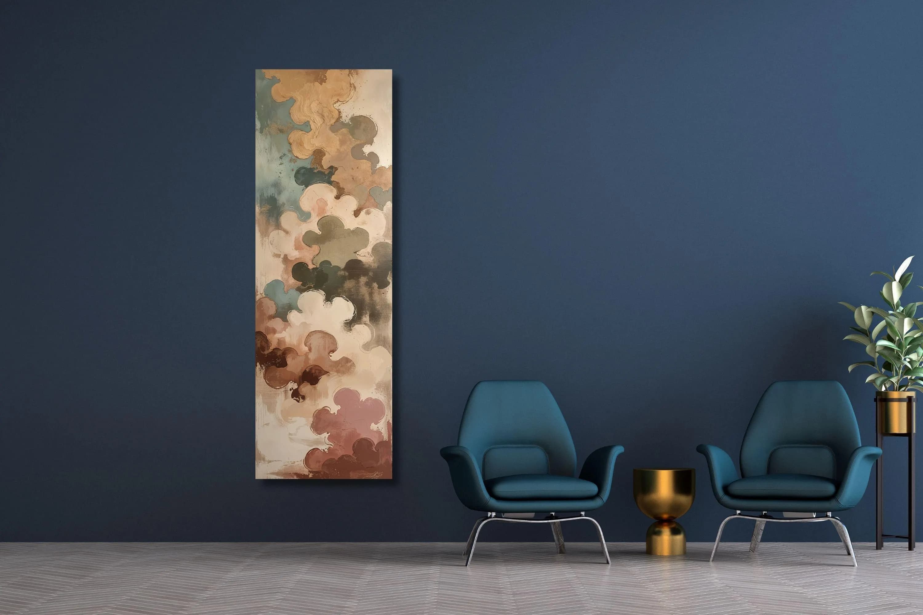 Abstract Color Flow Long Narrow Canvas Wall Art/88 - image 5