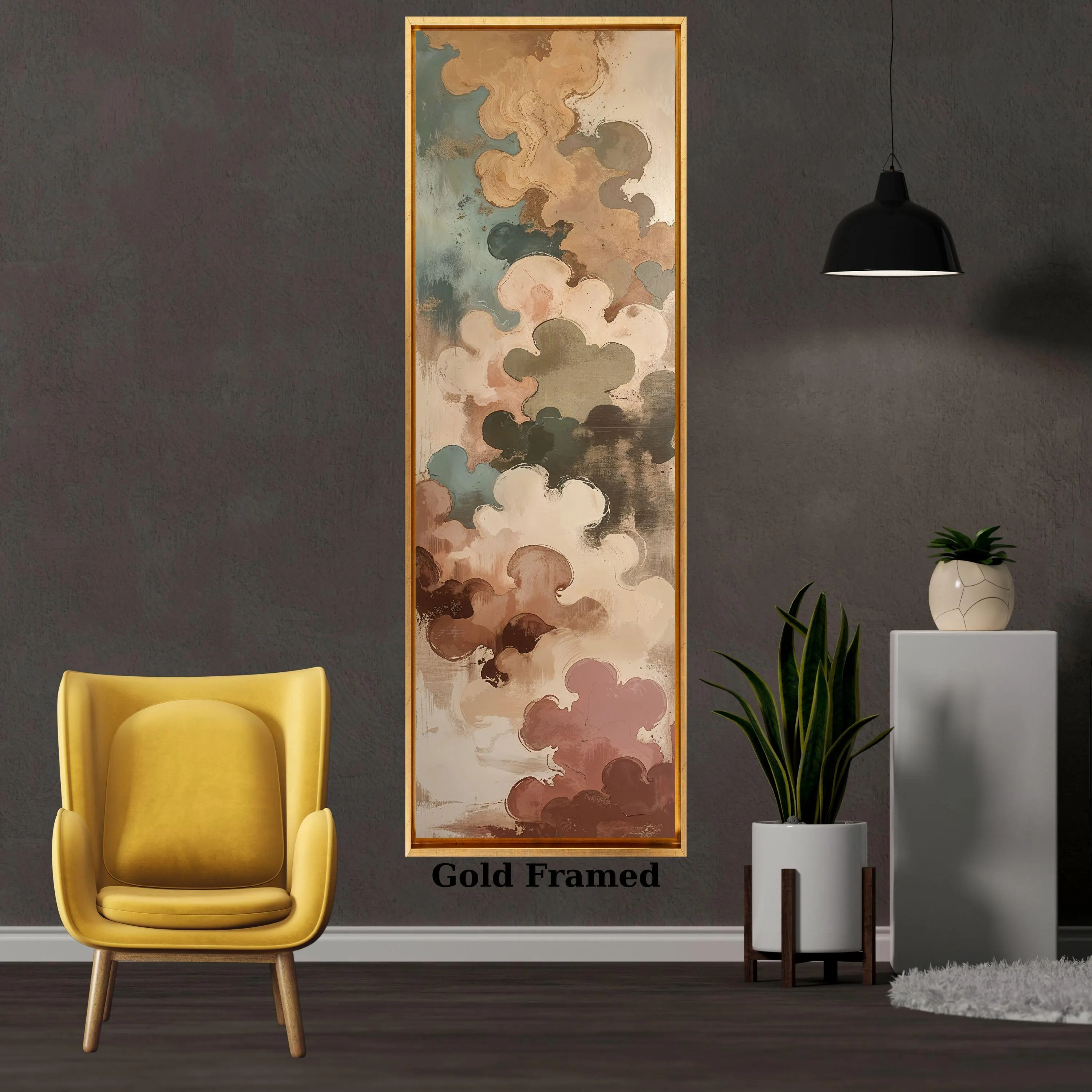 Abstract Color Flow Long Narrow Canvas Wall Art/88 - image 4