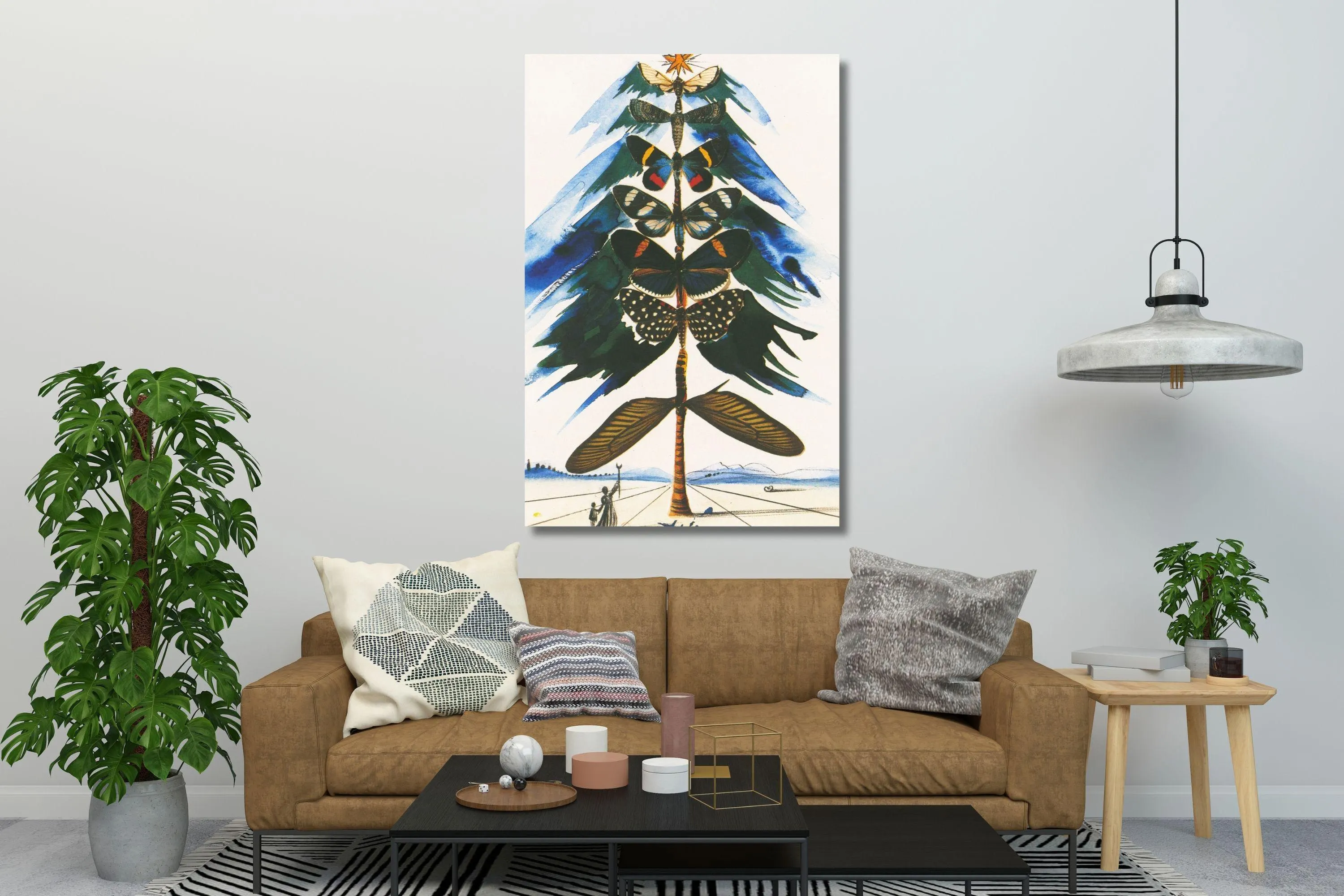 Dali Christmas Tree of Butterflies Art Print: Vintage Hallmark Canvas Poster - image 3