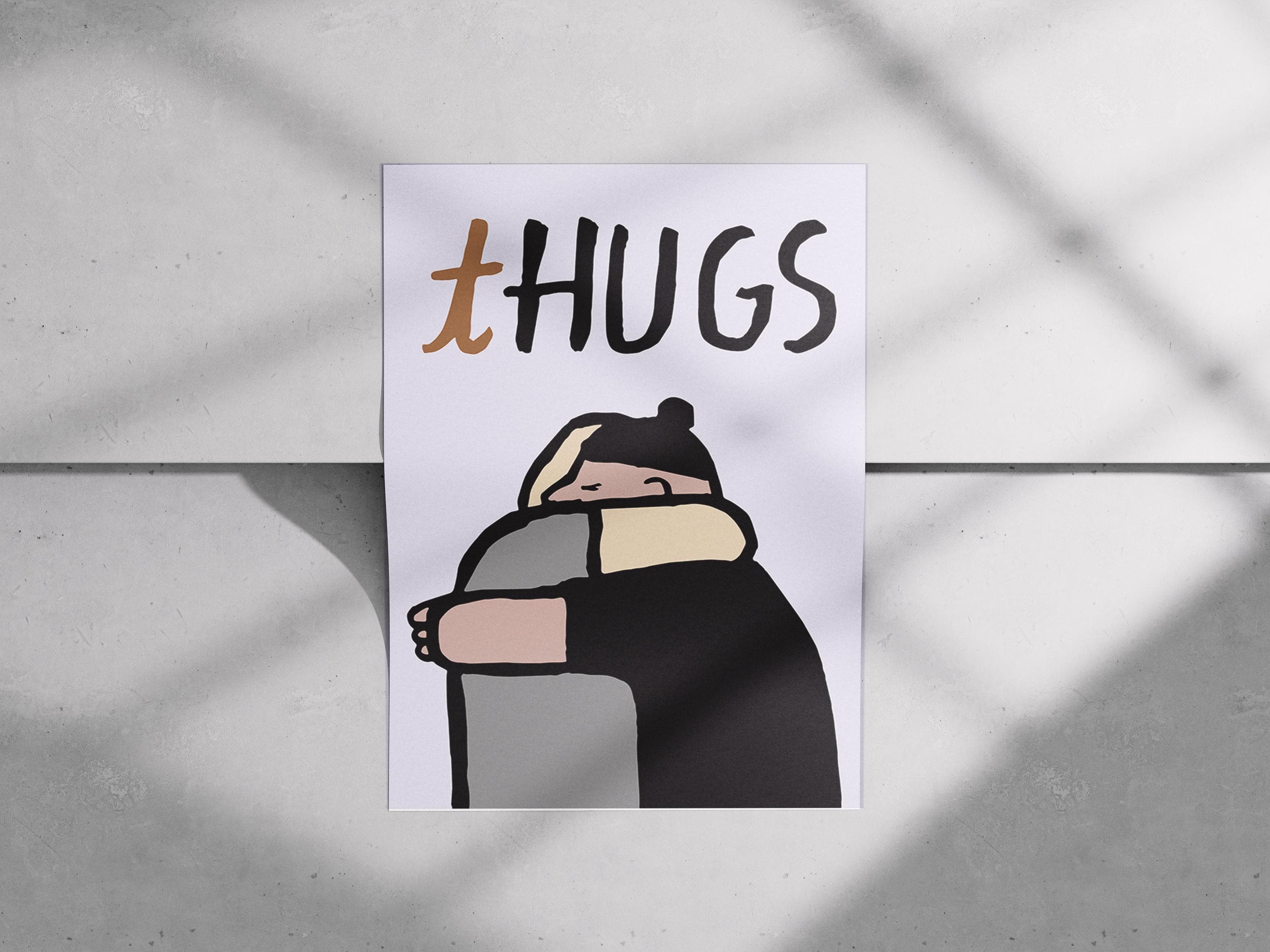 Jean Jullien - Thugs Print, Funny Friendship Hug Illustration Poster, Minimalist Contemporary Wall Art, Quirky Artwork, Modern Decor - image 5