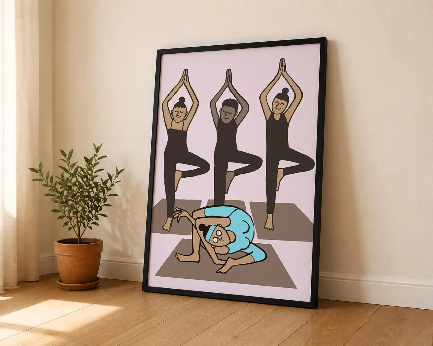 Jean Jullien - Yoga Class Print, Funny Yoga Pose Illustration Poster, Humorous Wellness Wall Art, Modern Minimalist Studio Decor - image 2