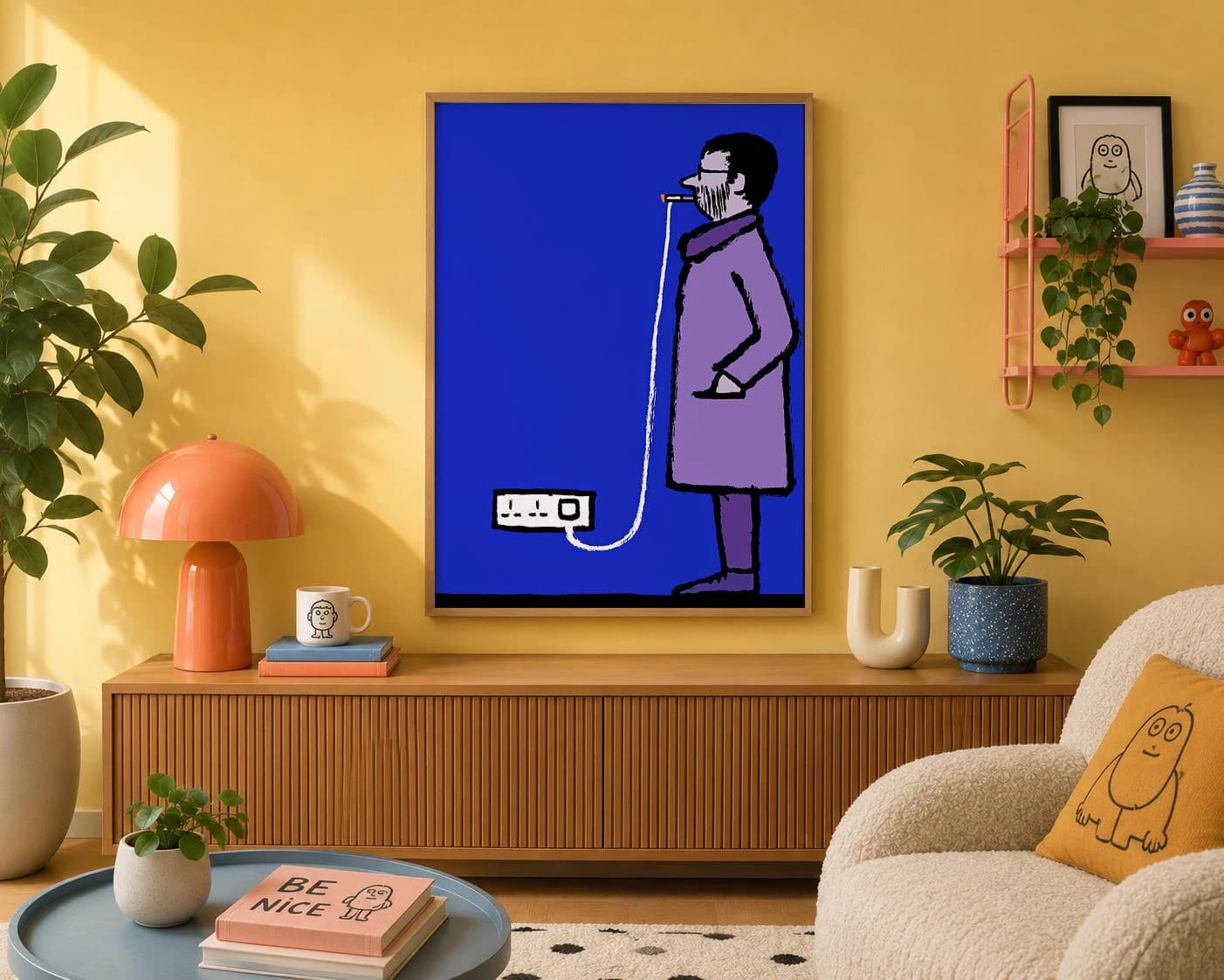 Jean Jullien - Smoke Print, Funny Smoking Addiction Poster, Surreal Cigarette Illustration, Minimalist Contemporary Wall Art, Humor Decor - image 4