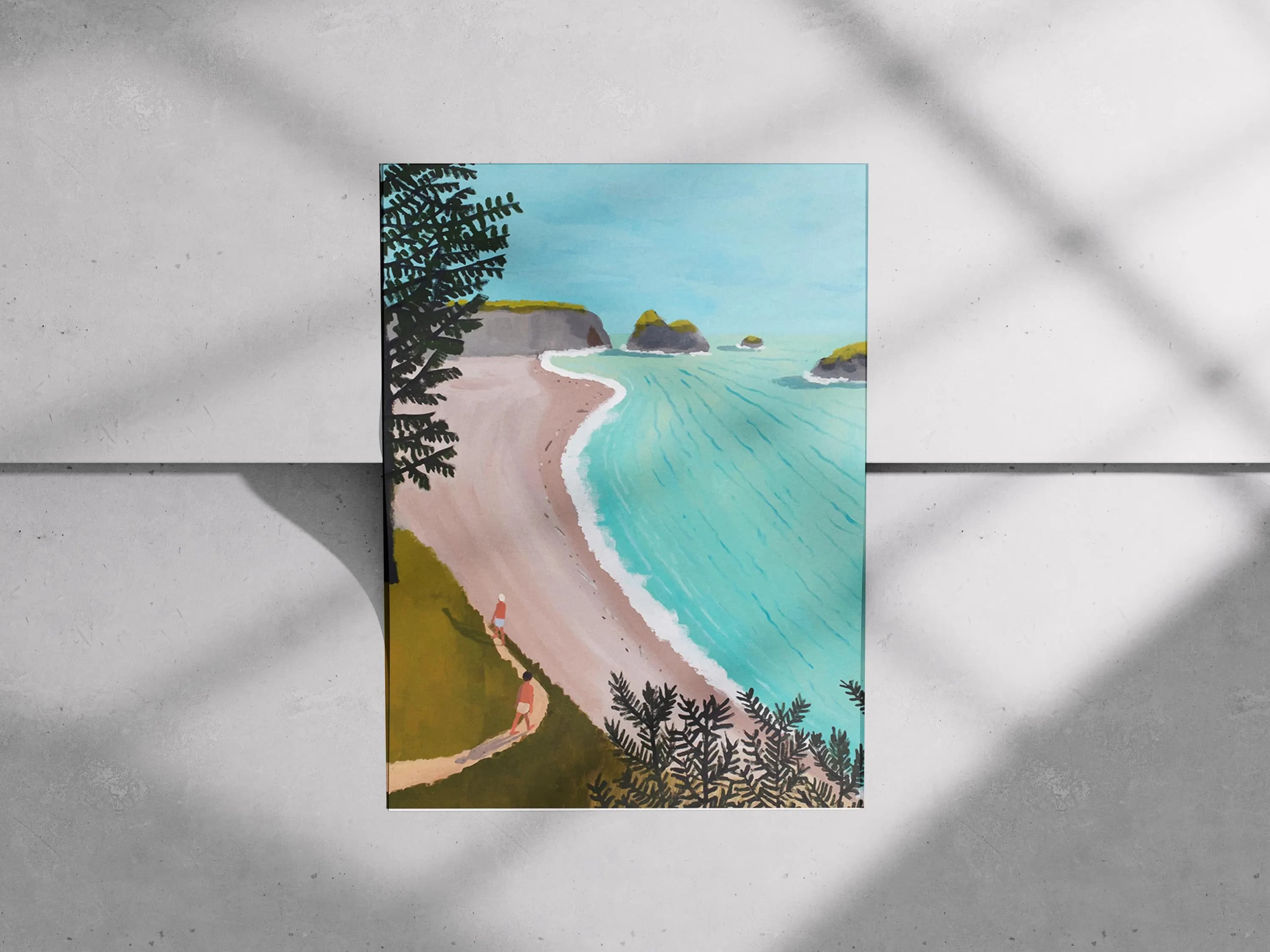 Jean Jullien - Coastal Escape Print, Seaside Landscape Artwork, Ocean View Poster, Beach Walk Illustration, Nature Inspired Wall Decor - image 2