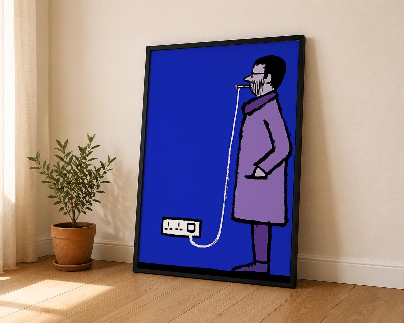 Jean Jullien - Smoke Print, Funny Smoking Addiction Poster, Surreal Cigarette Illustration, Minimalist Contemporary Wall Art, Humor Decor - image 3