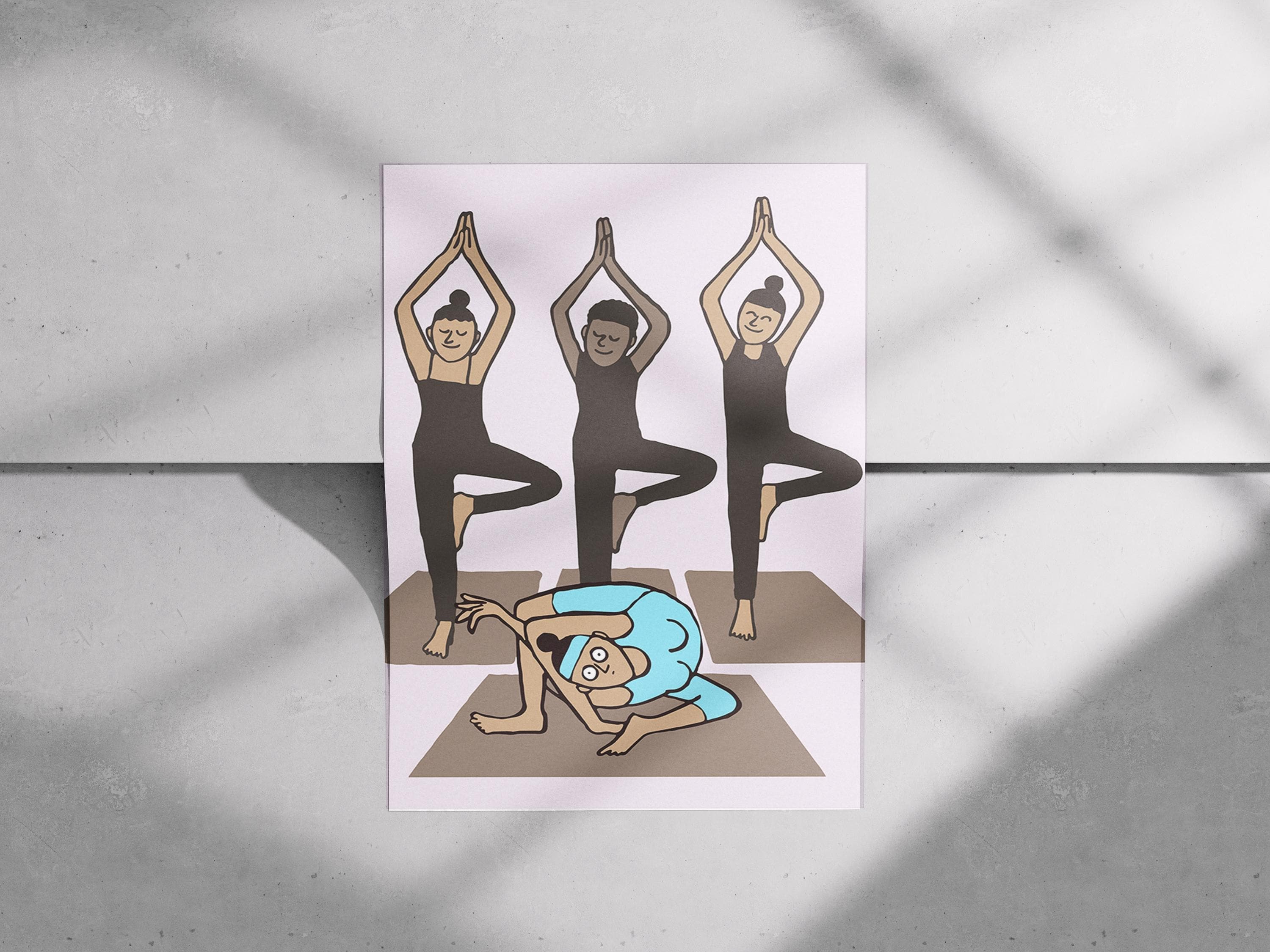 Jean Jullien - Yoga Class Print, Funny Yoga Pose Illustration Poster, Humorous Wellness Wall Art, Modern Minimalist Studio Decor - image 4