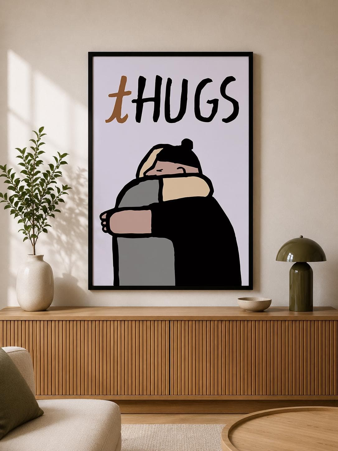 Jean Jullien - Thugs Print, Funny Friendship Hug Illustration Poster, Minimalist Contemporary Wall Art, Quirky Artwork, Modern Decor - image 2