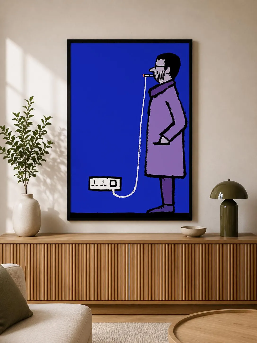Jean Jullien - Smoke Print, Funny Smoking Addiction Poster, Surreal Cigarette Illustration, Minimalist Contemporary Wall Art, Humor Decor - image 2