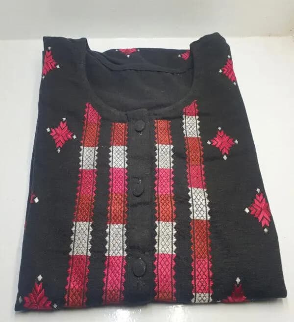 Handmade Embroidered Shirt with Intricate Detailing – Unique Ethnic Wear for Formal and Casual Occasions - Ethnic Pakistani Design - image 3