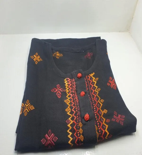 Handmade Embroidered Shirt with Intricate Detailing – Unique Ethnic Wear for Formal and Casual Occasions - Ethnic Pakistani Design - image 4