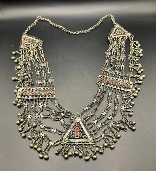 Traditional Tiered Multi-Colored Necklace – Handmade Boho Statement Jewelry | Ethnic Layered Necklace | Colorful Festival Accessory - image 3