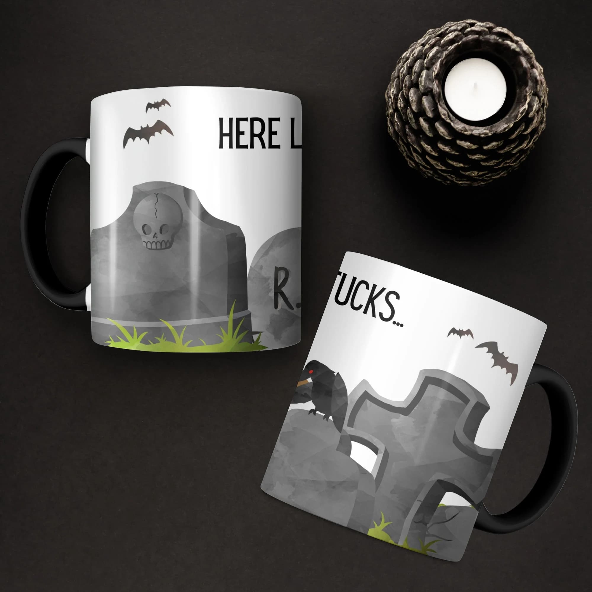 Halloween Graveyard Mug, Funny Adult Humor, White Elephant Gift - image 5