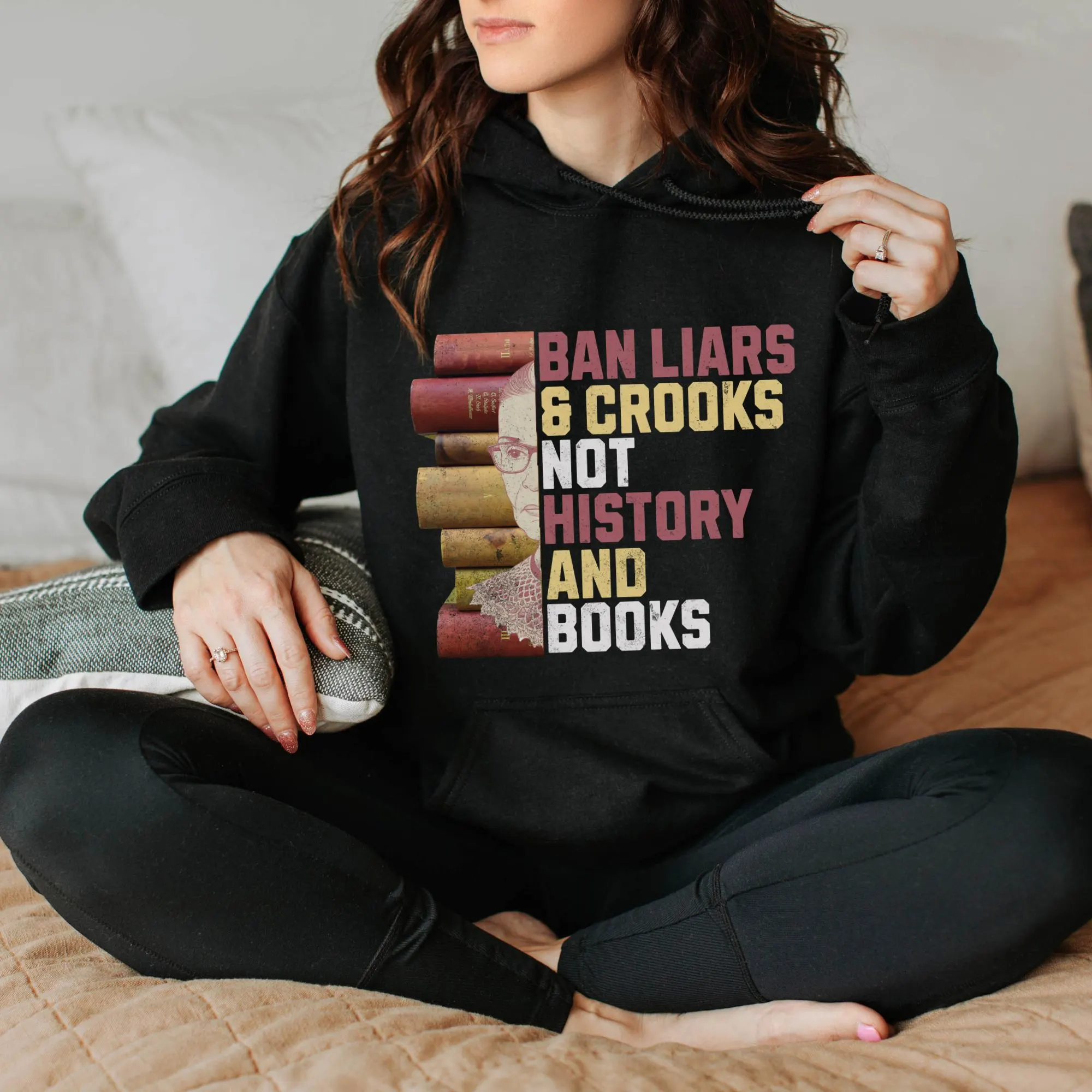 I'm With The Banned Hoodie, Banned Books Sweater, Book Lover Gift, Freedom to Read, RBG Hoodies, Social Justice Shirt, Bookish Sweatshirt