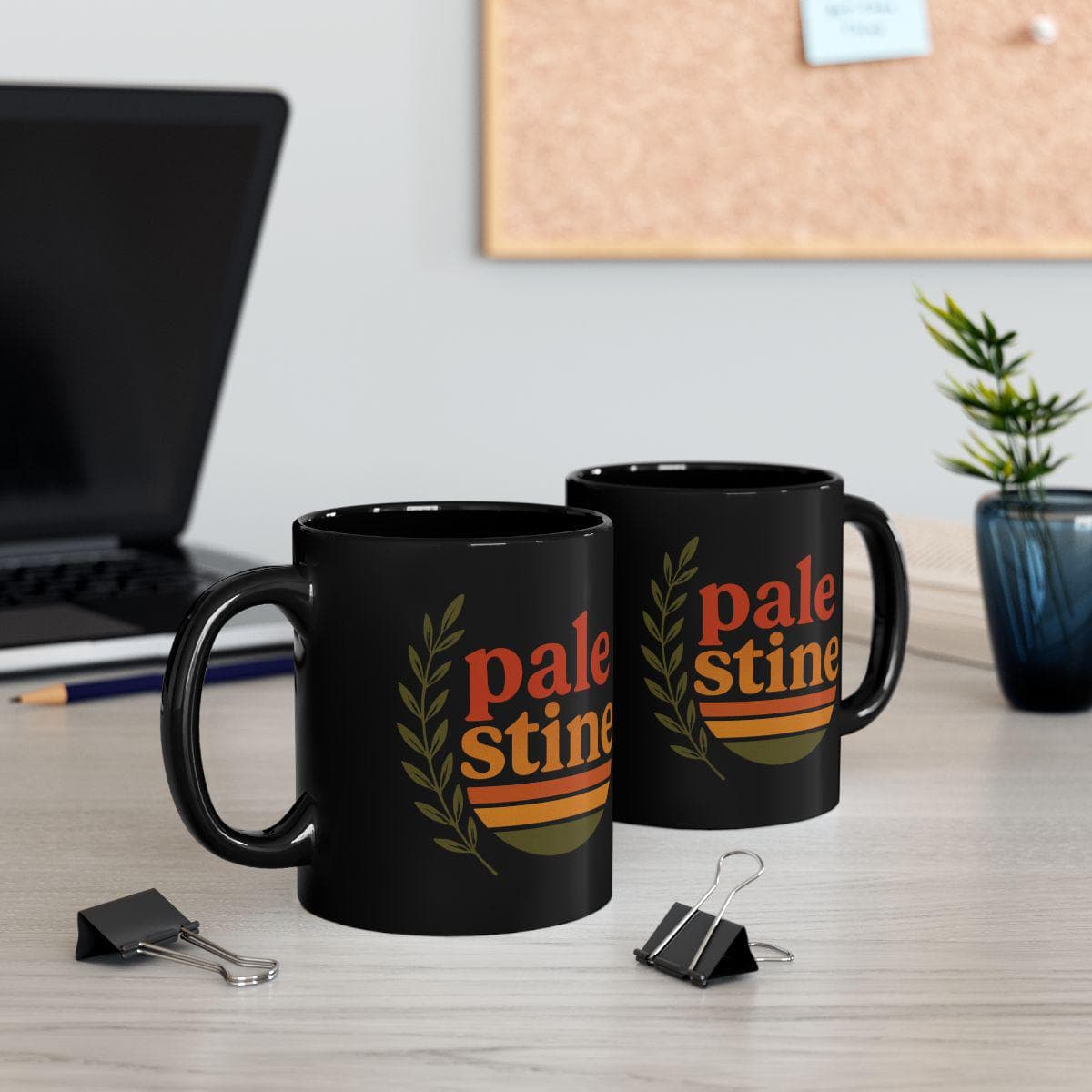 Retro Palestine Ceramic Mug: Olive Branch Design, Support Gaza - image 5