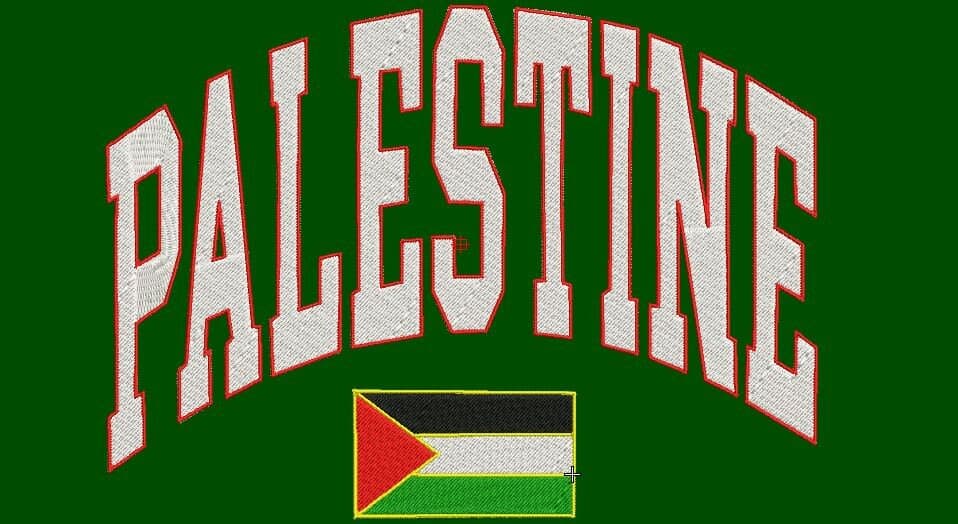 Palestine Embroidery Design, Palestine With Flag Embroidery Design, Palestina Authority Falg Embroidery Machine, Arabic Embroidery Design. - image 5
