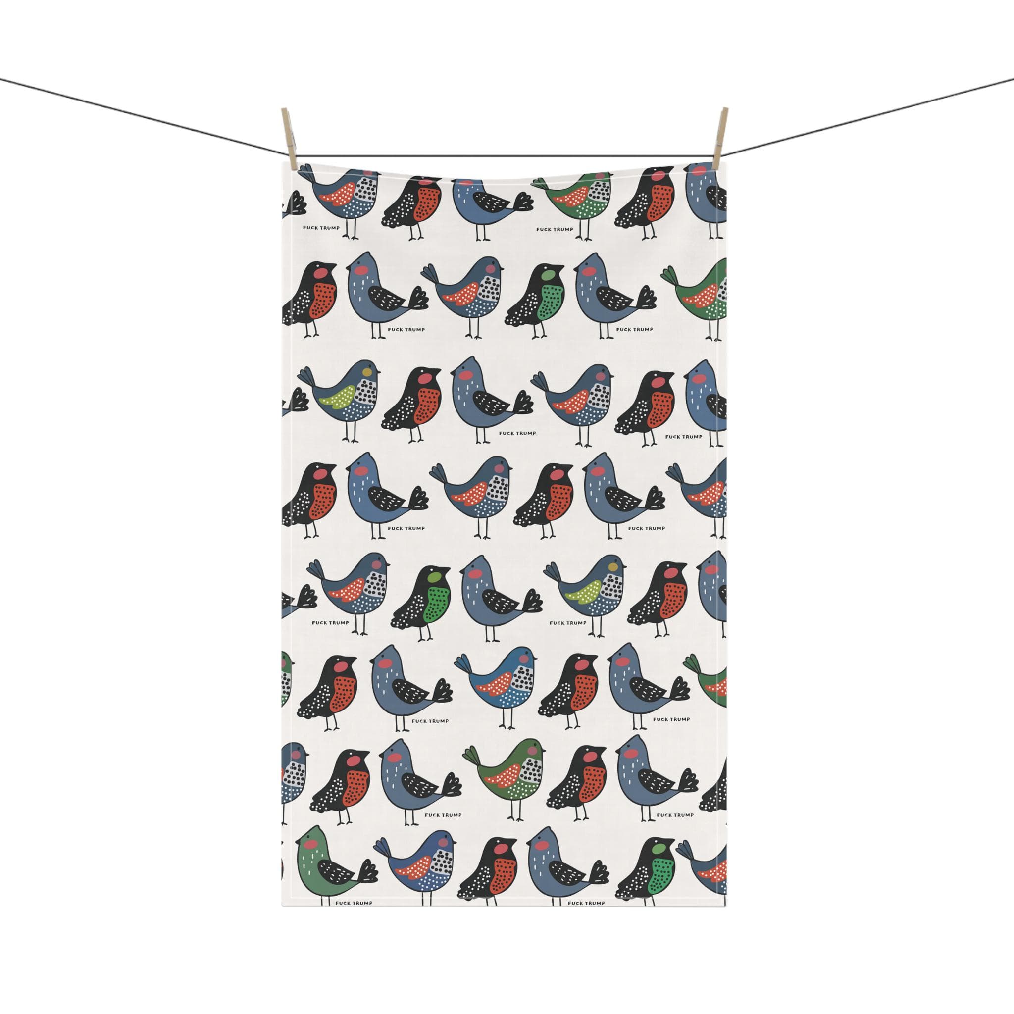 Subtle Fuck Trump Cute Birds Tea Towel Boho Kitchen Decor Funny Anti Trump Gift Mom Unique Fall Home Thanksgiving Decor - image 5