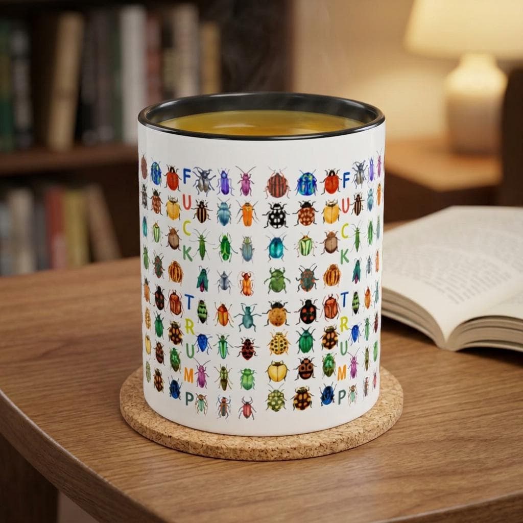 Anti Trump Bugs & Beetles Accent Mug, Subtle Fuck Trump Bug Lover Gift Cottagecore Coffee Cup - image 5
