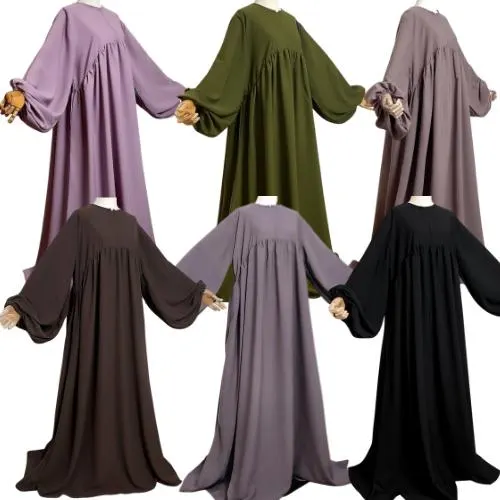Lightweight Balloon Sleeve Abaya Modest/Maxi Dress Nursing & Wudhu Friendly Formal/Informal/Umrah/Hajj Teen-Adult Size M,L,XL - Namira2 - image 4