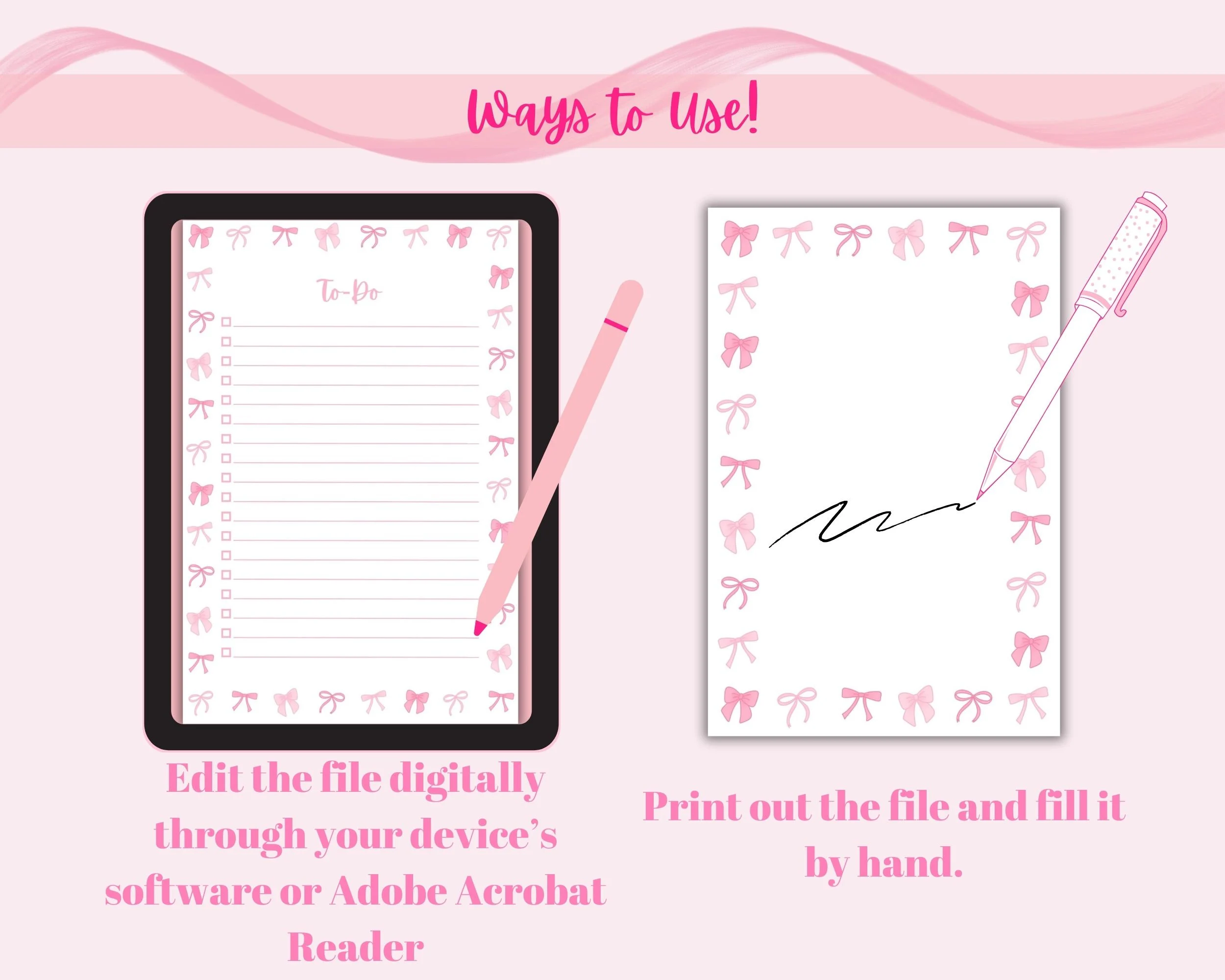 Simple Coquette Bow To-Do List and Brain Dump Pages - image 5