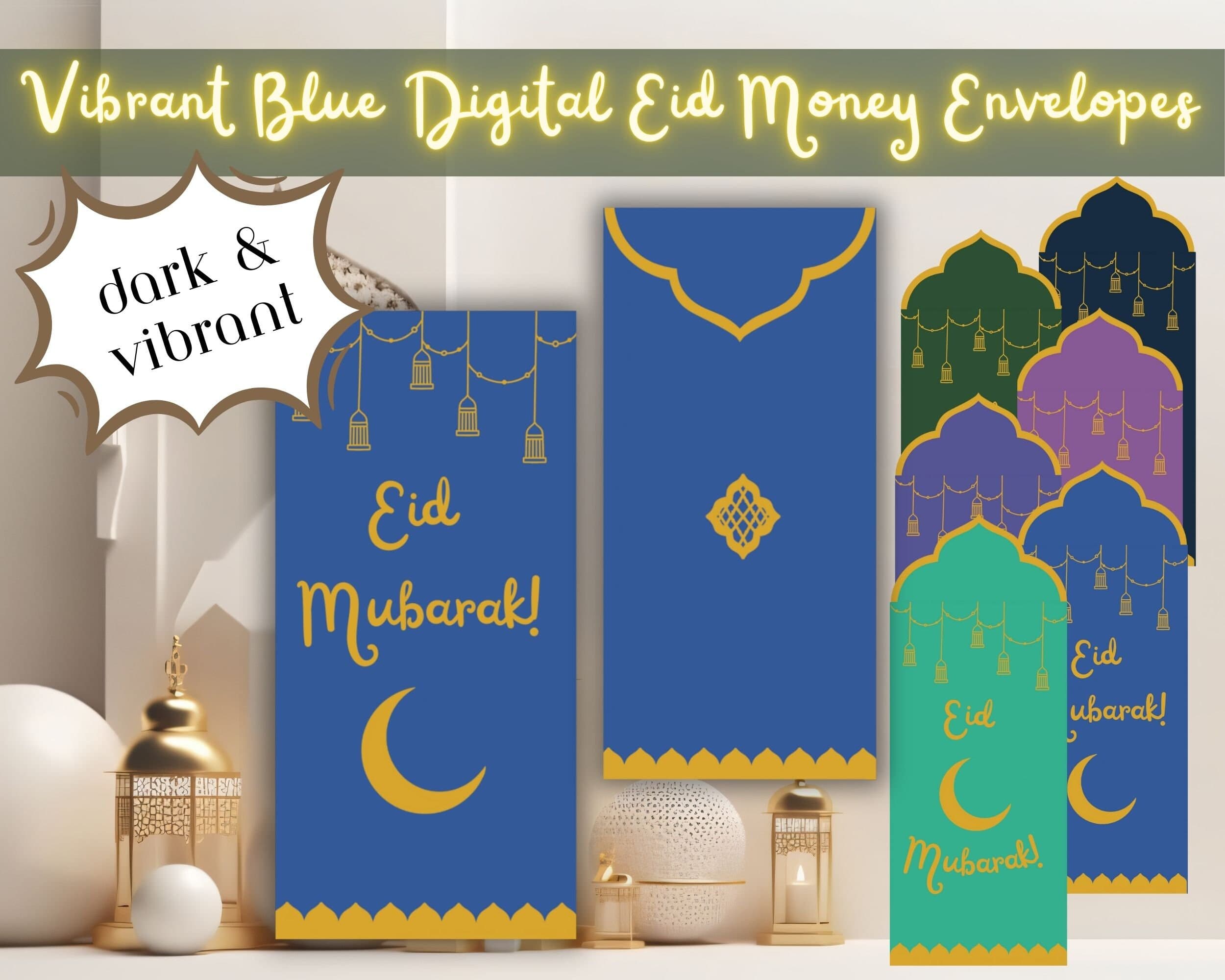 DIGITAL Vibrant Blue Eid Money Envelope