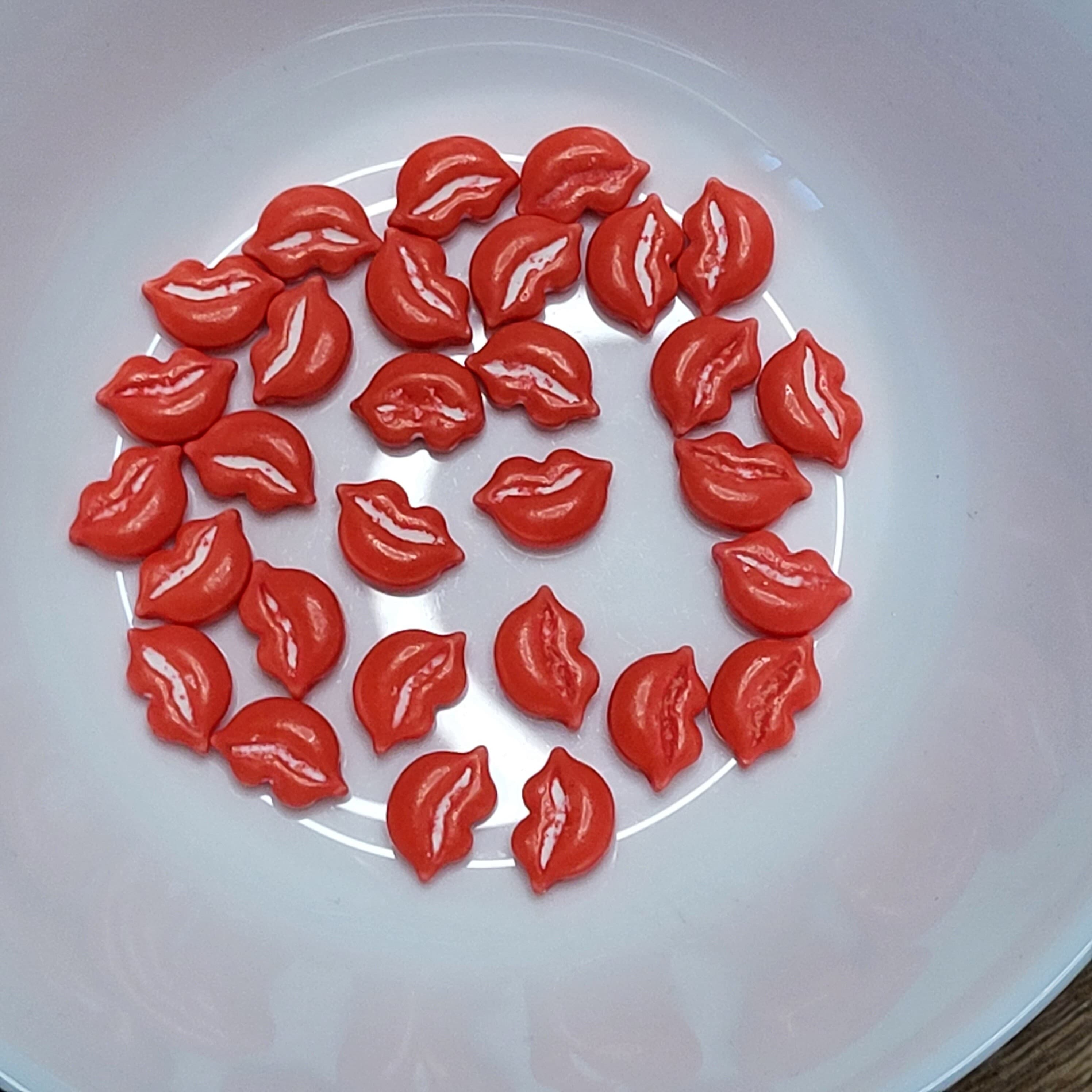 Red Lips Edible Sprinkles - Vegan Halal Cake Toppers - Valentine's Day Cupcake Decorations - Kiss Shape 1.5cm - Gluten Free Baking Supplies - image 5