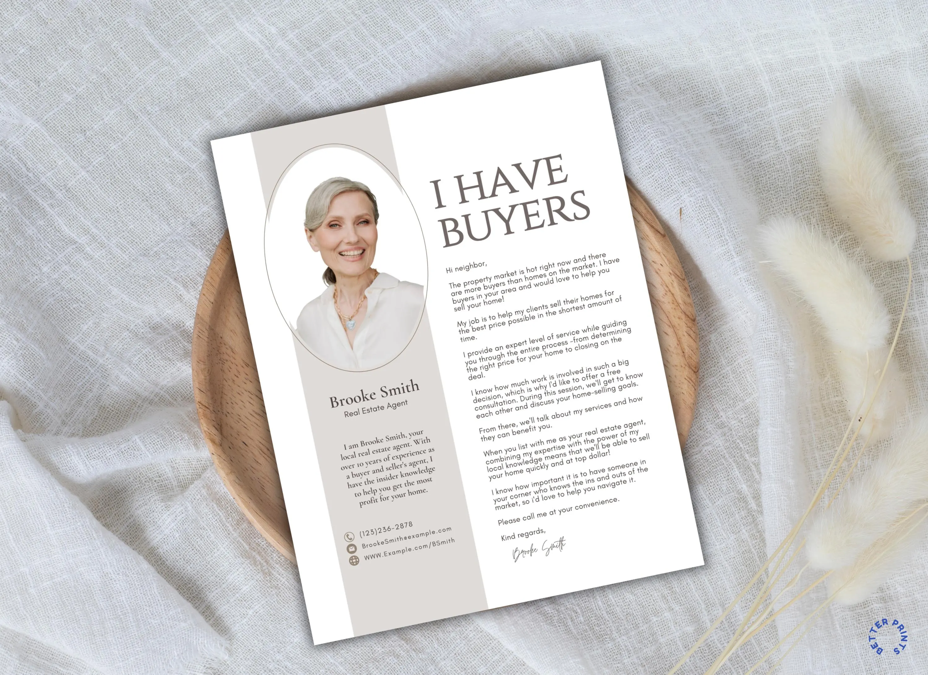 Realtor Introduction Letter Template, Real Estate Marketing Postcard (Digital Download) - image 4