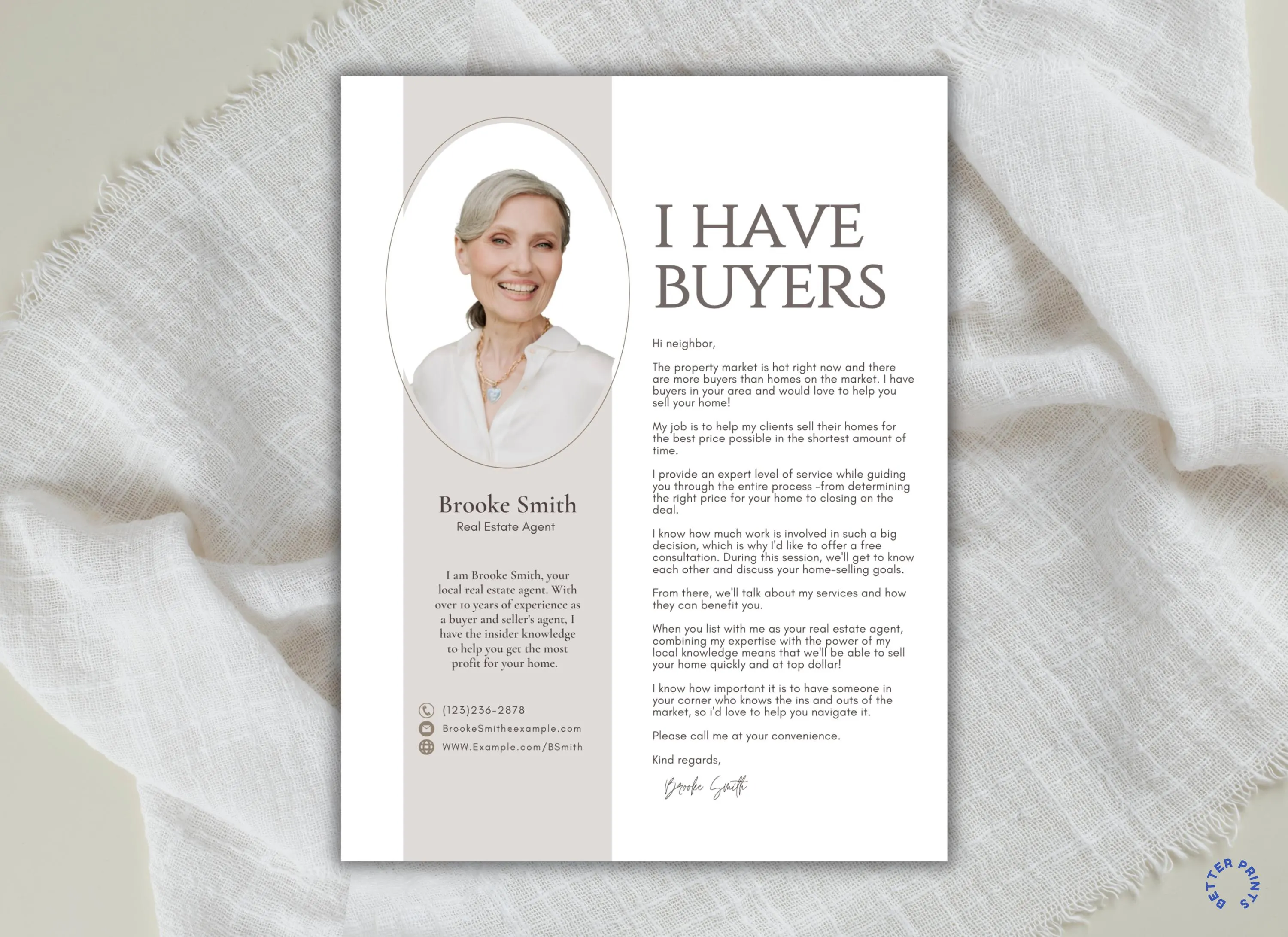 Realtor Introduction Letter Template, Real Estate Marketing Postcard (Digital Download) - image 5